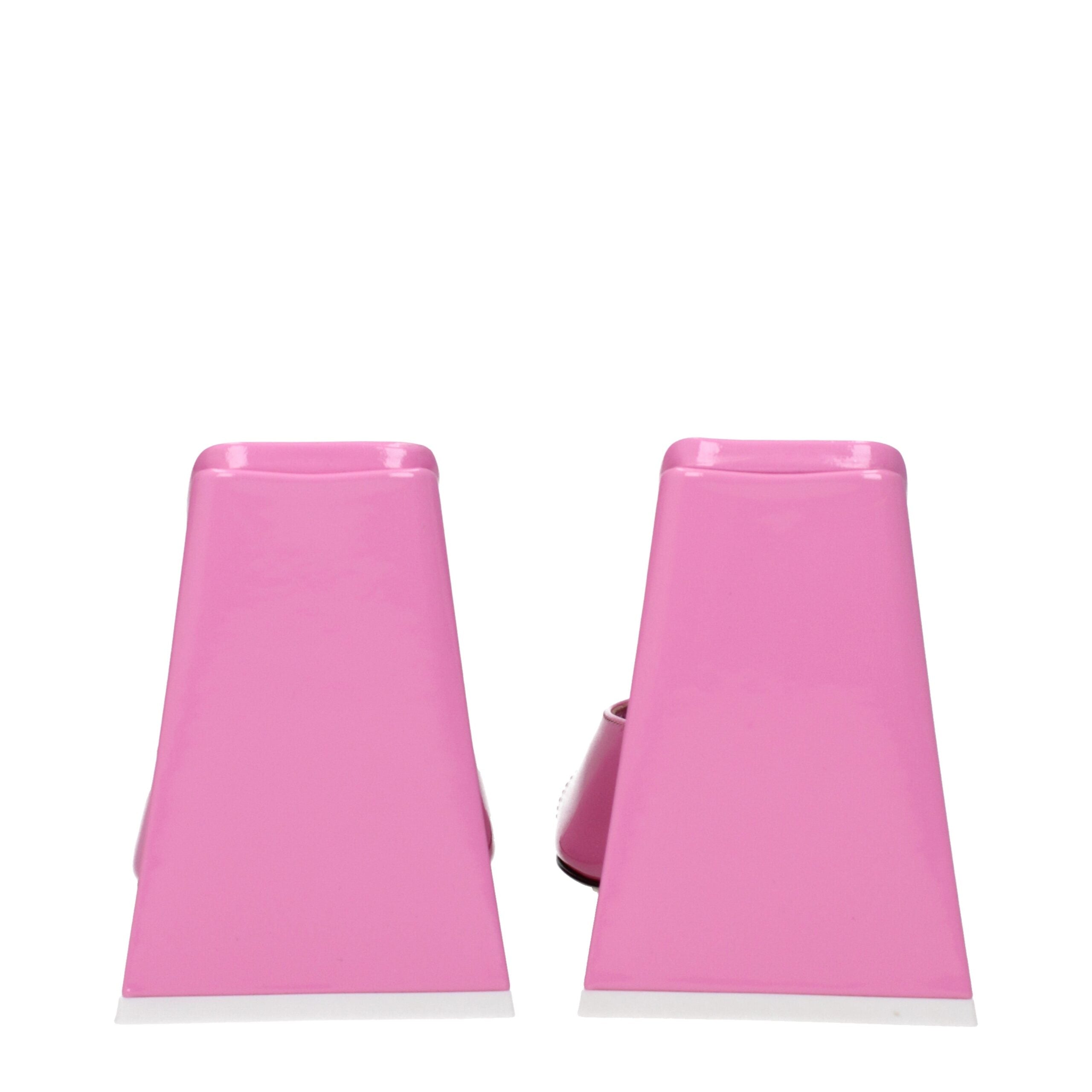 Pink Leather Platform Sandals