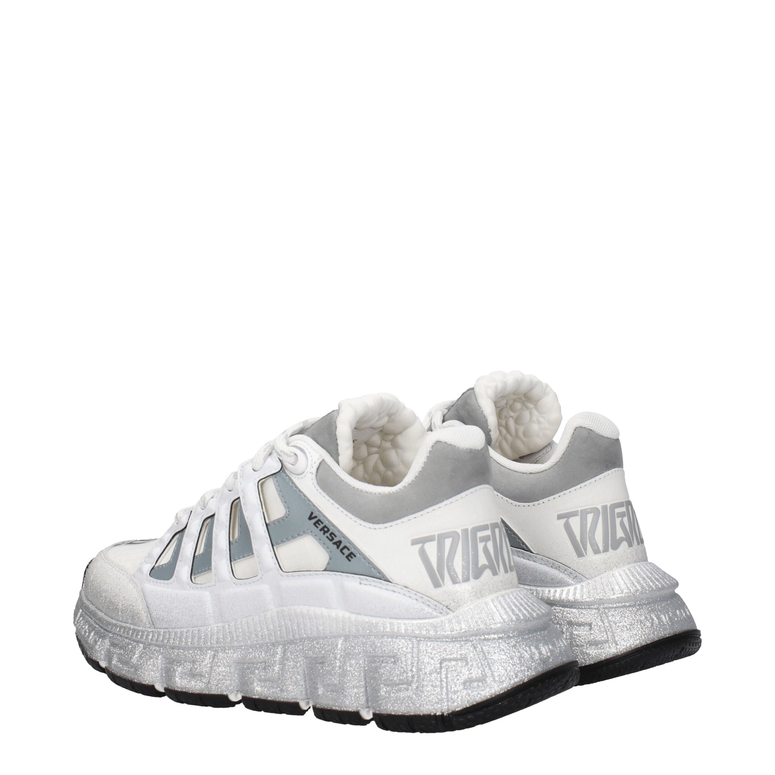 White Fabric Athletic Sneakers