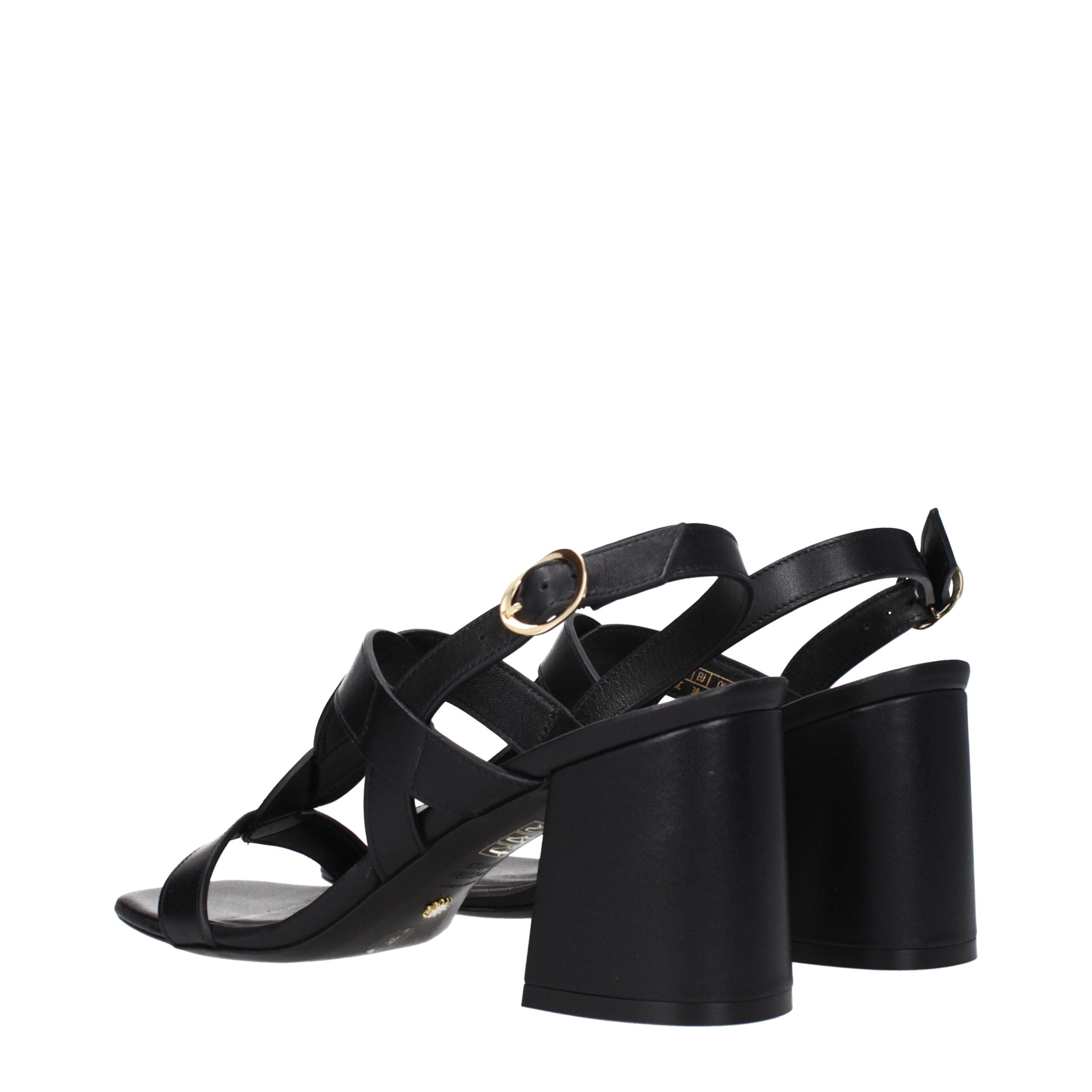 Black Leather Platform Sandals