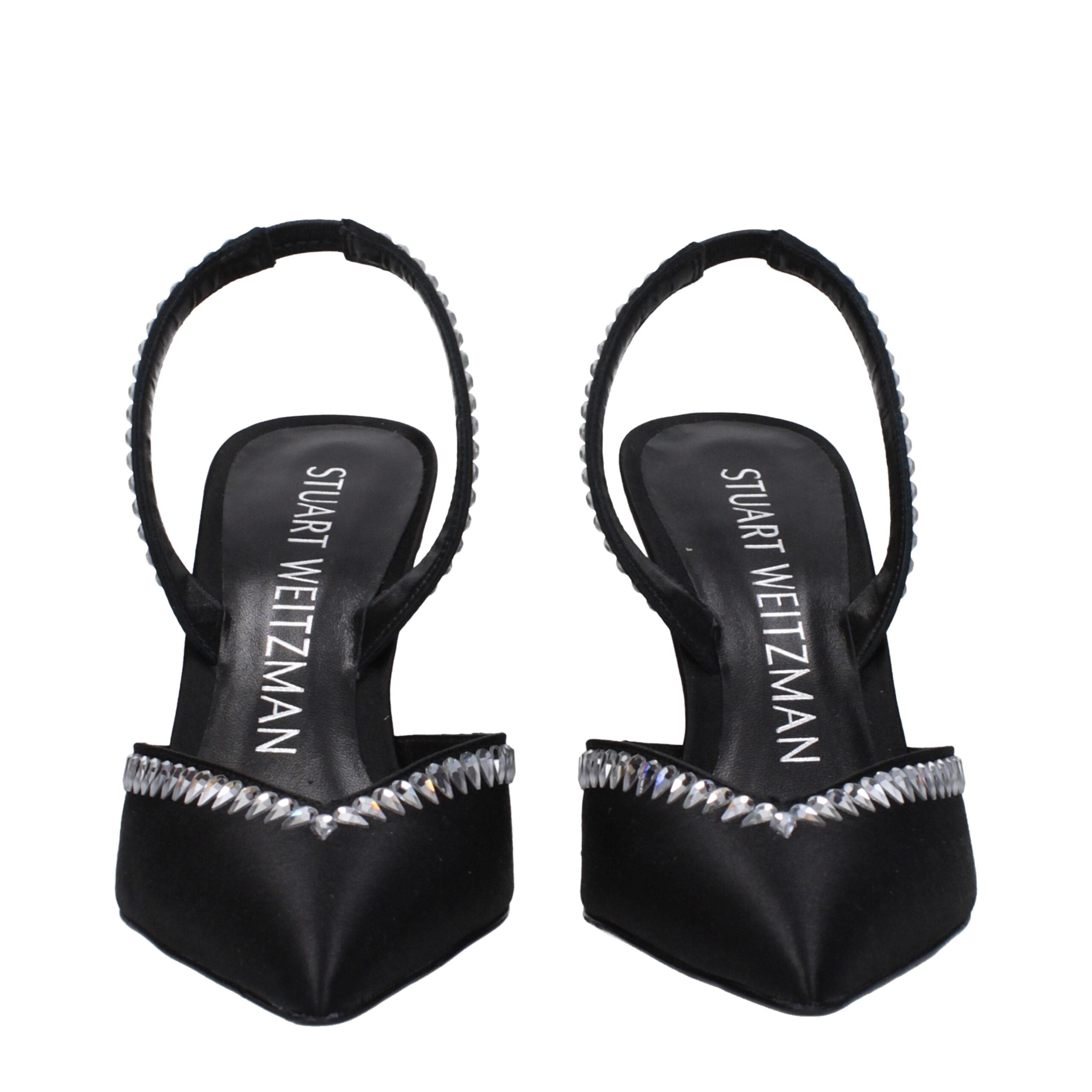 Black Satin Stiletto Heel Sandals