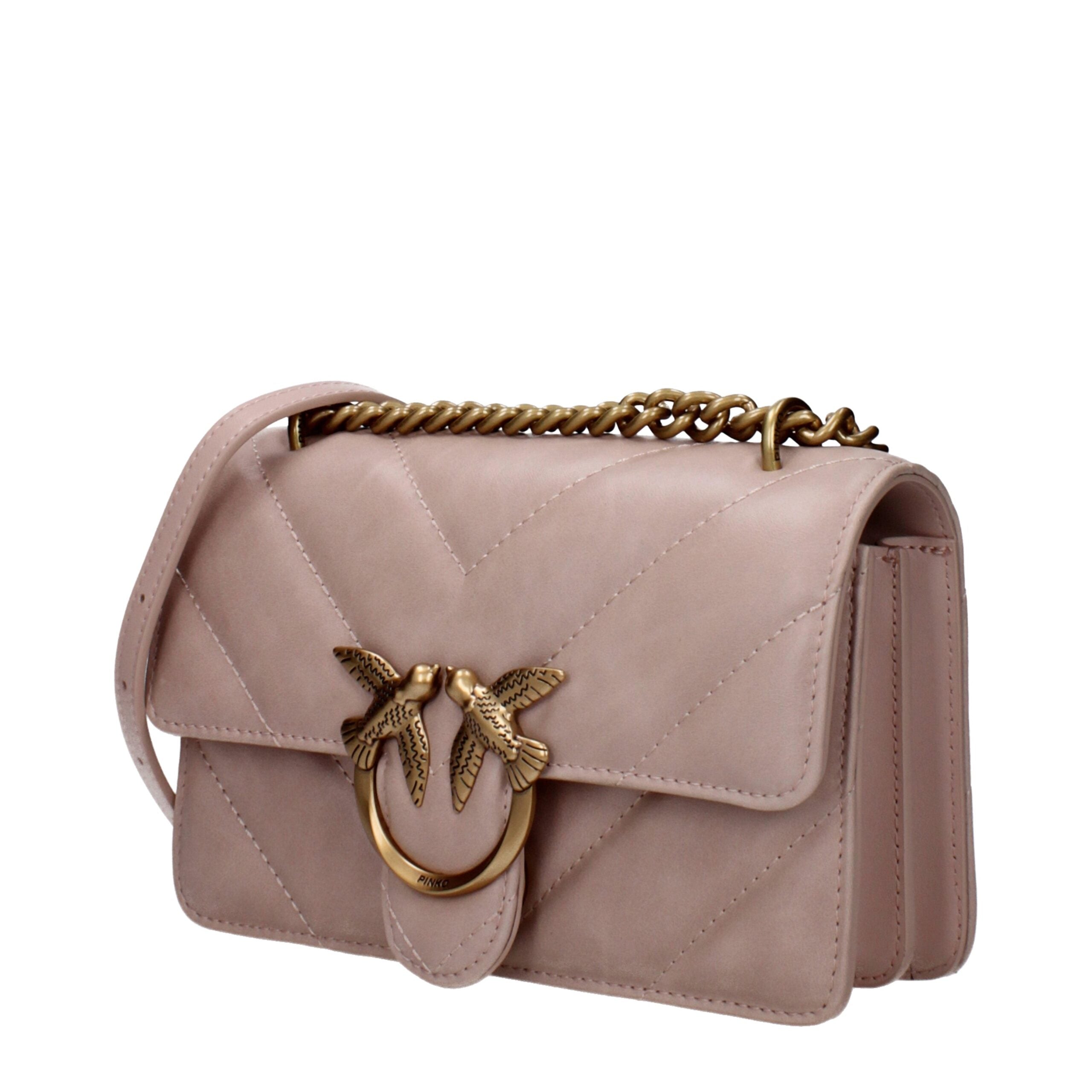 Pink Leather Crossbody Bag