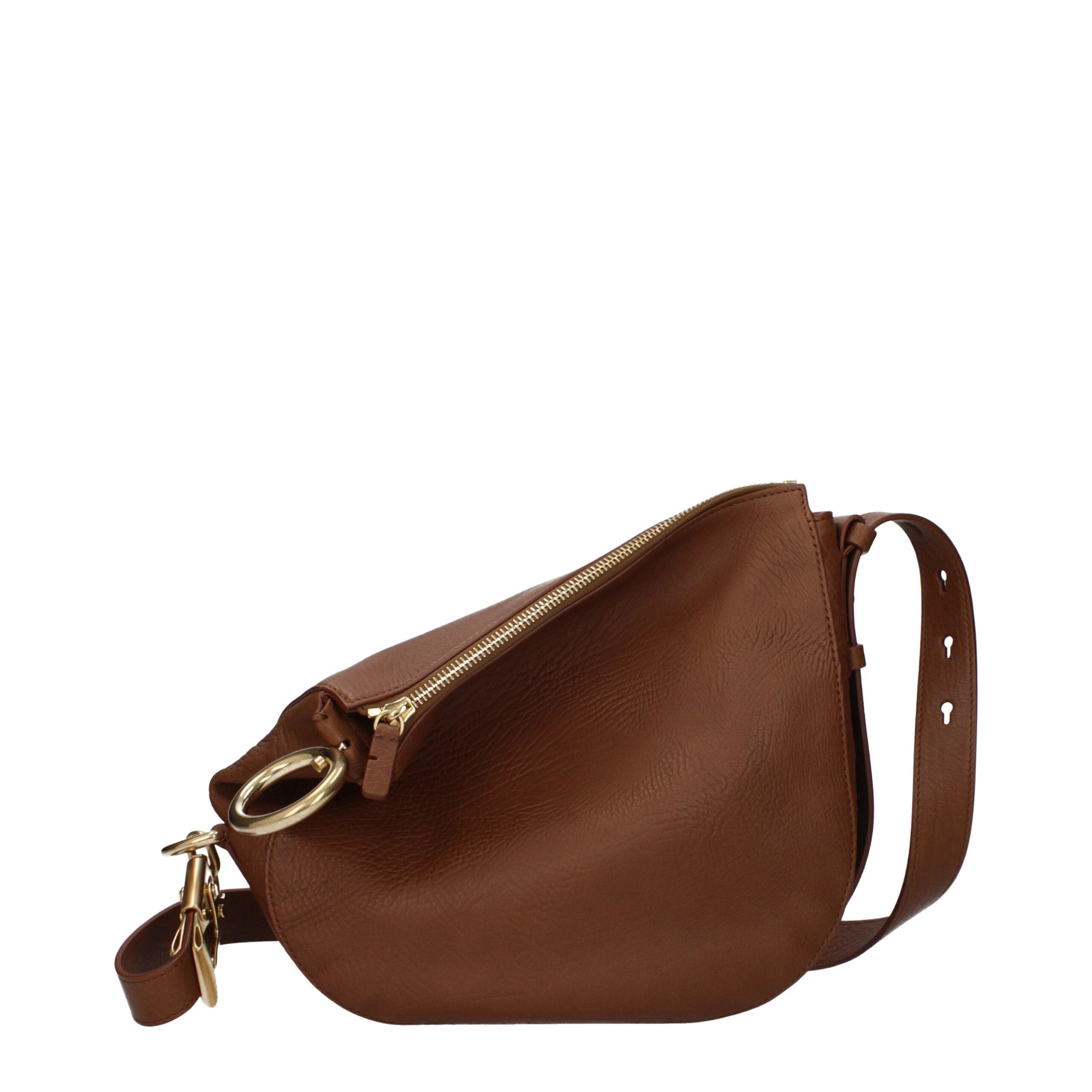 Hnědé kožené crossbody kabelky