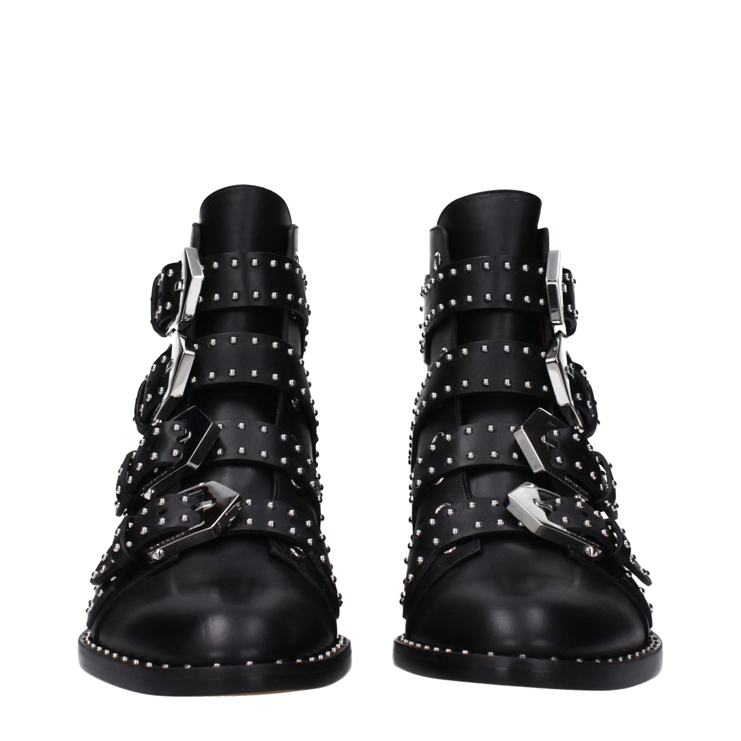 Black Leather Ankle Boots