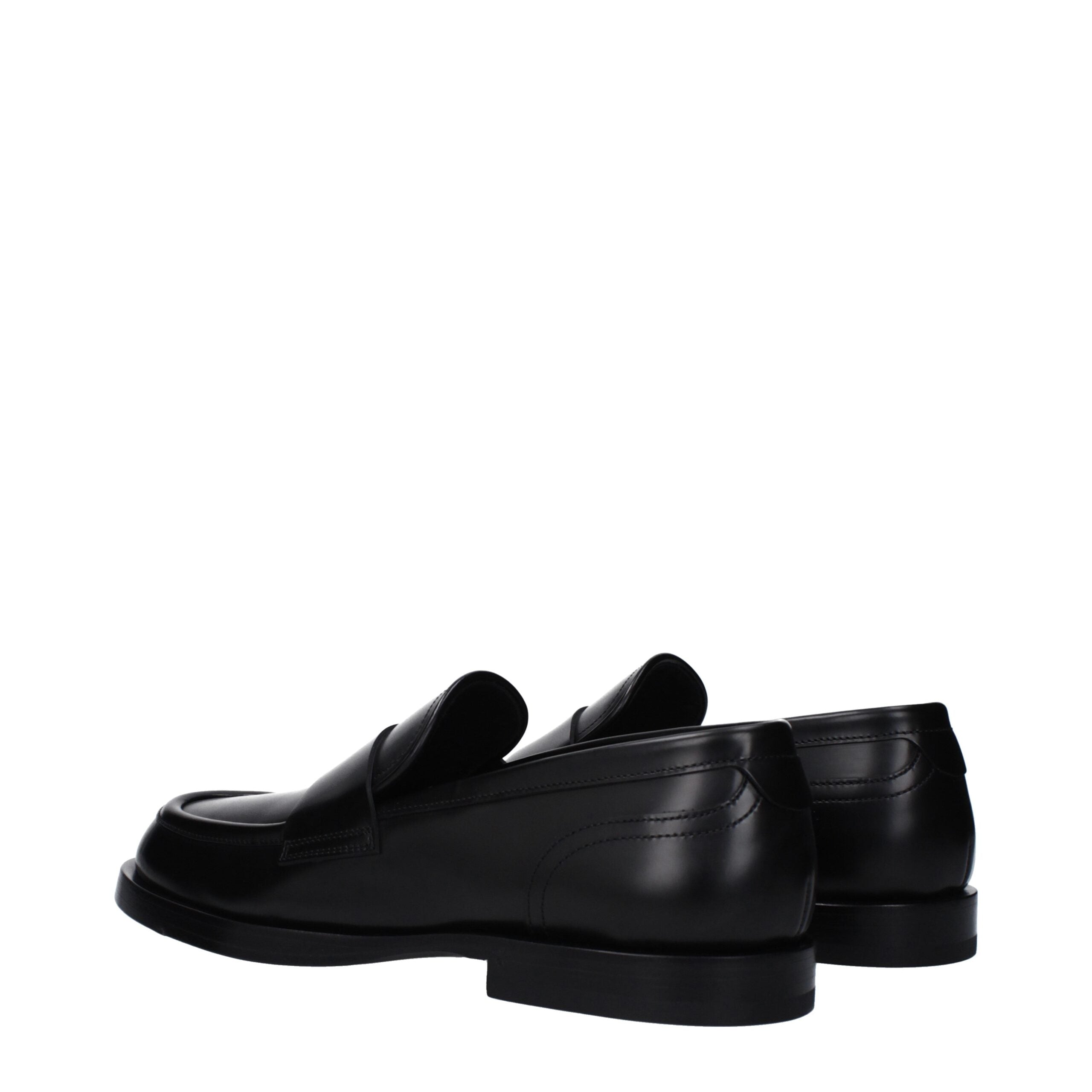 Black Leather Slip-On Loafers