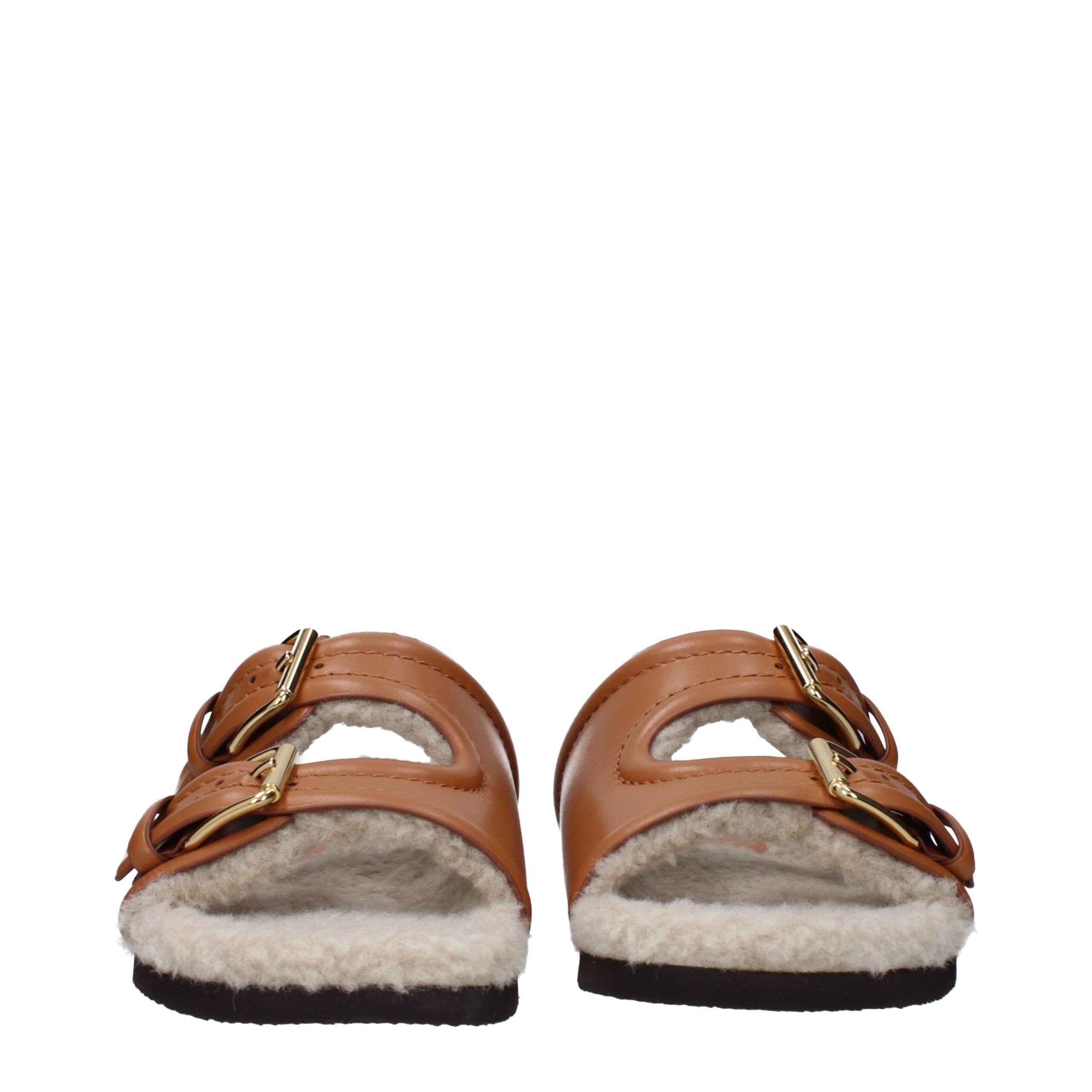 Brown Leather Slippers