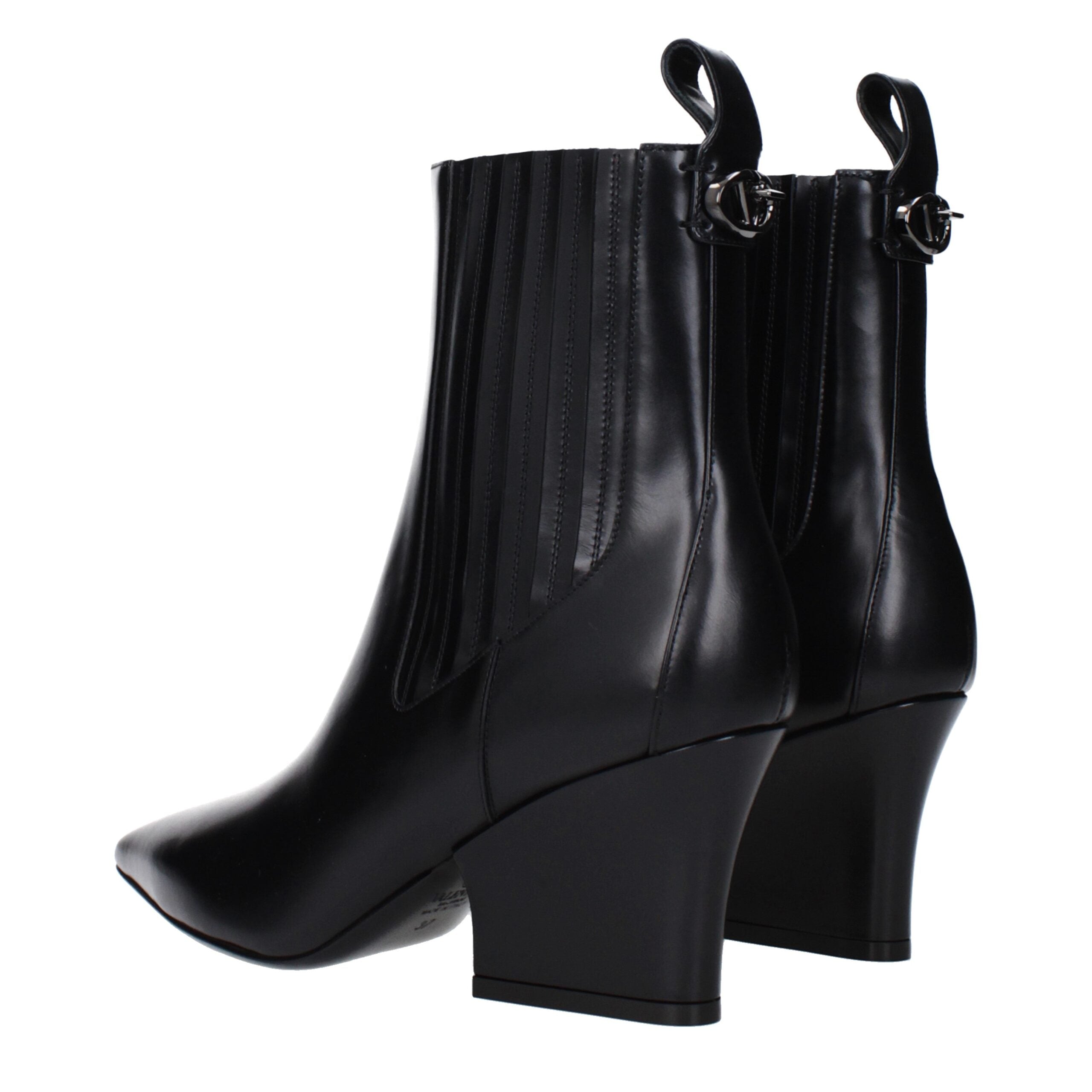 Black Leather Ankle Boots