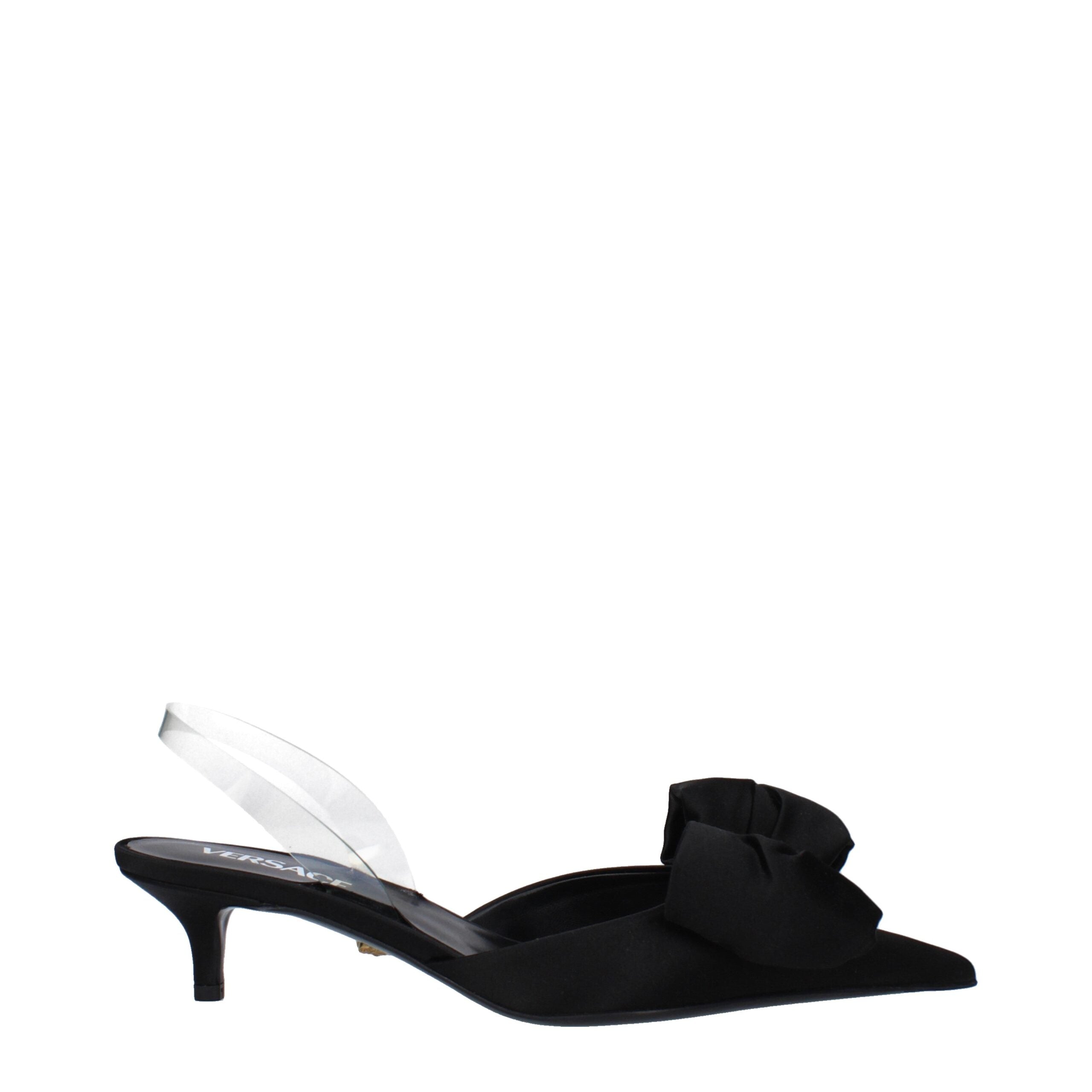 Black Satin Sandals