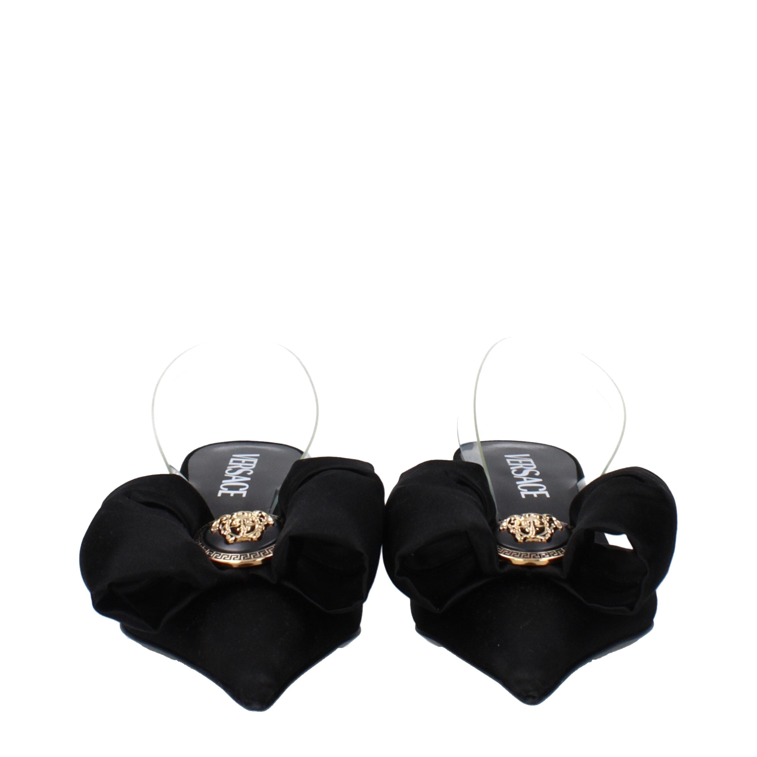 Black Satin Sandals