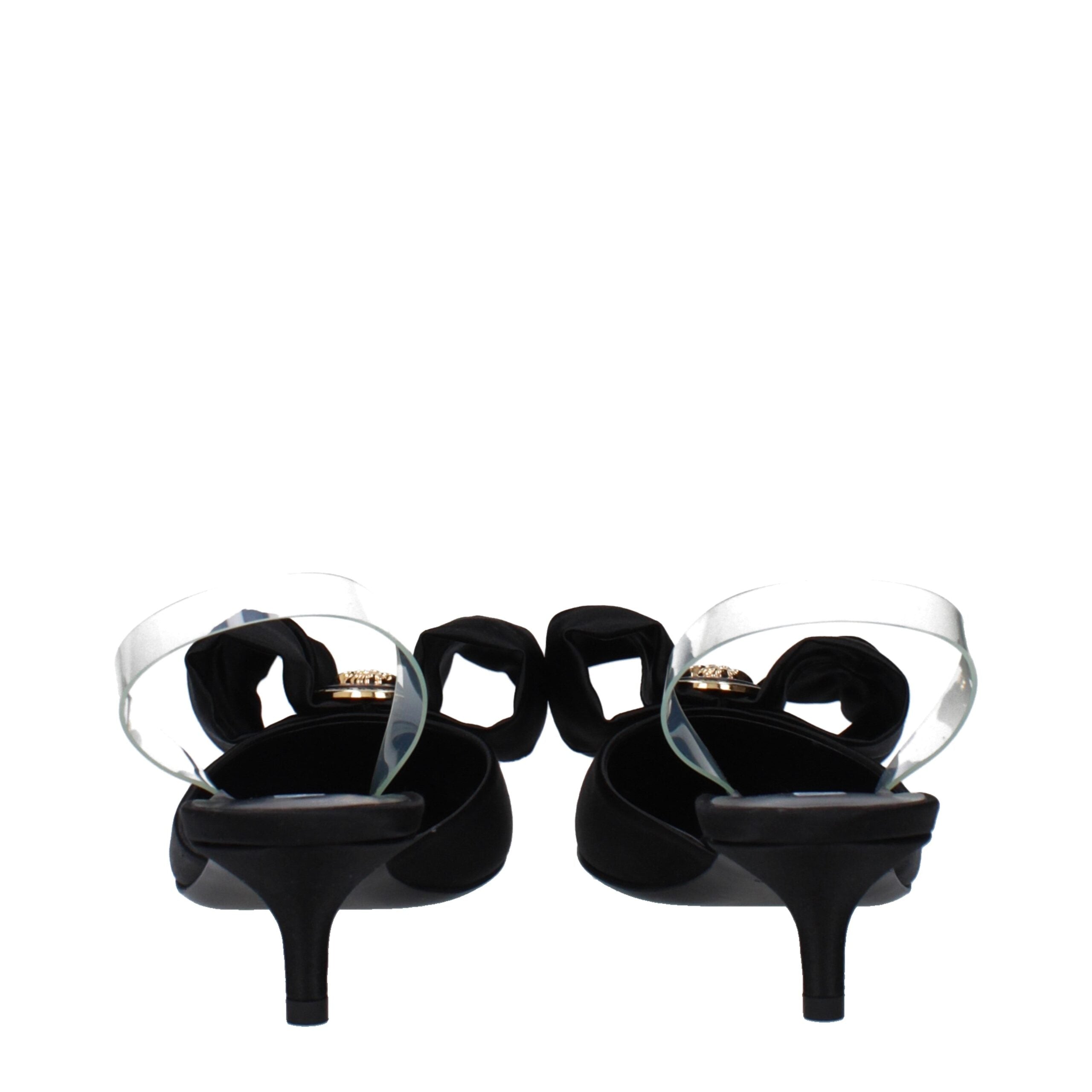 Black Satin Sandals