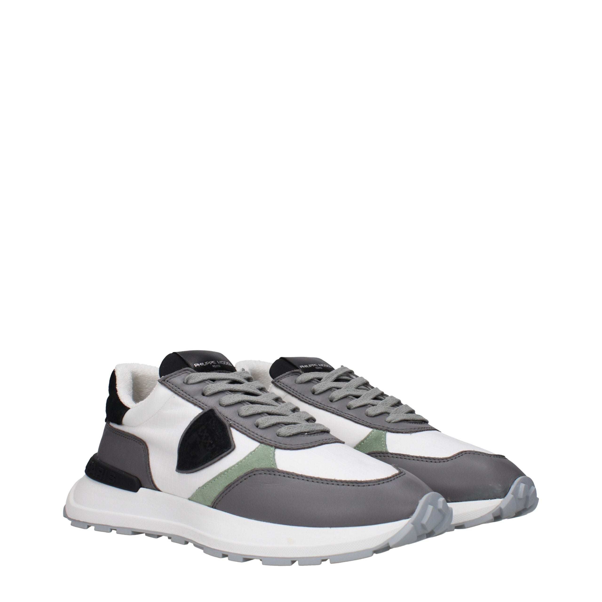 White Fabric Athletic Sneakers