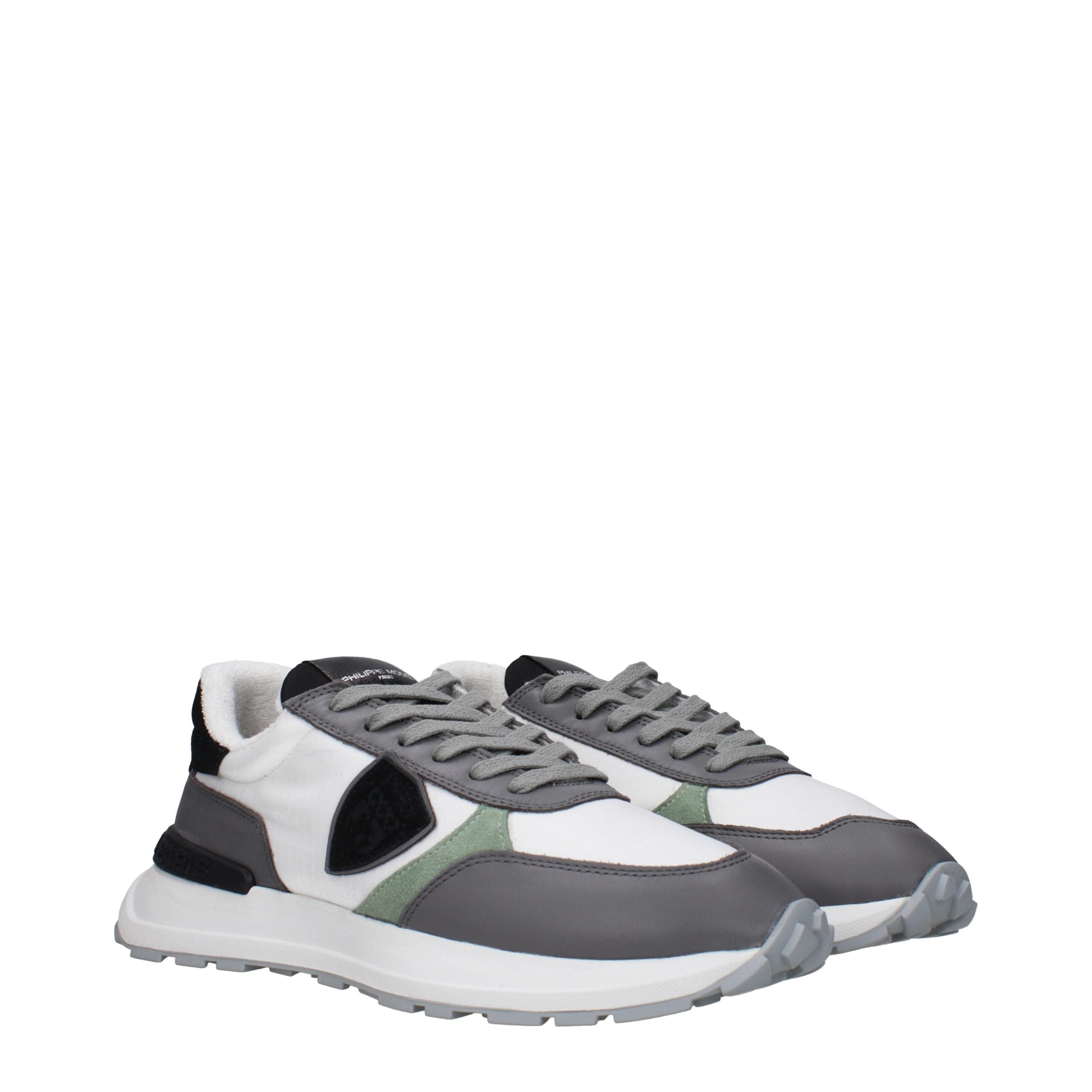 White Fabric Low Top Sneakers