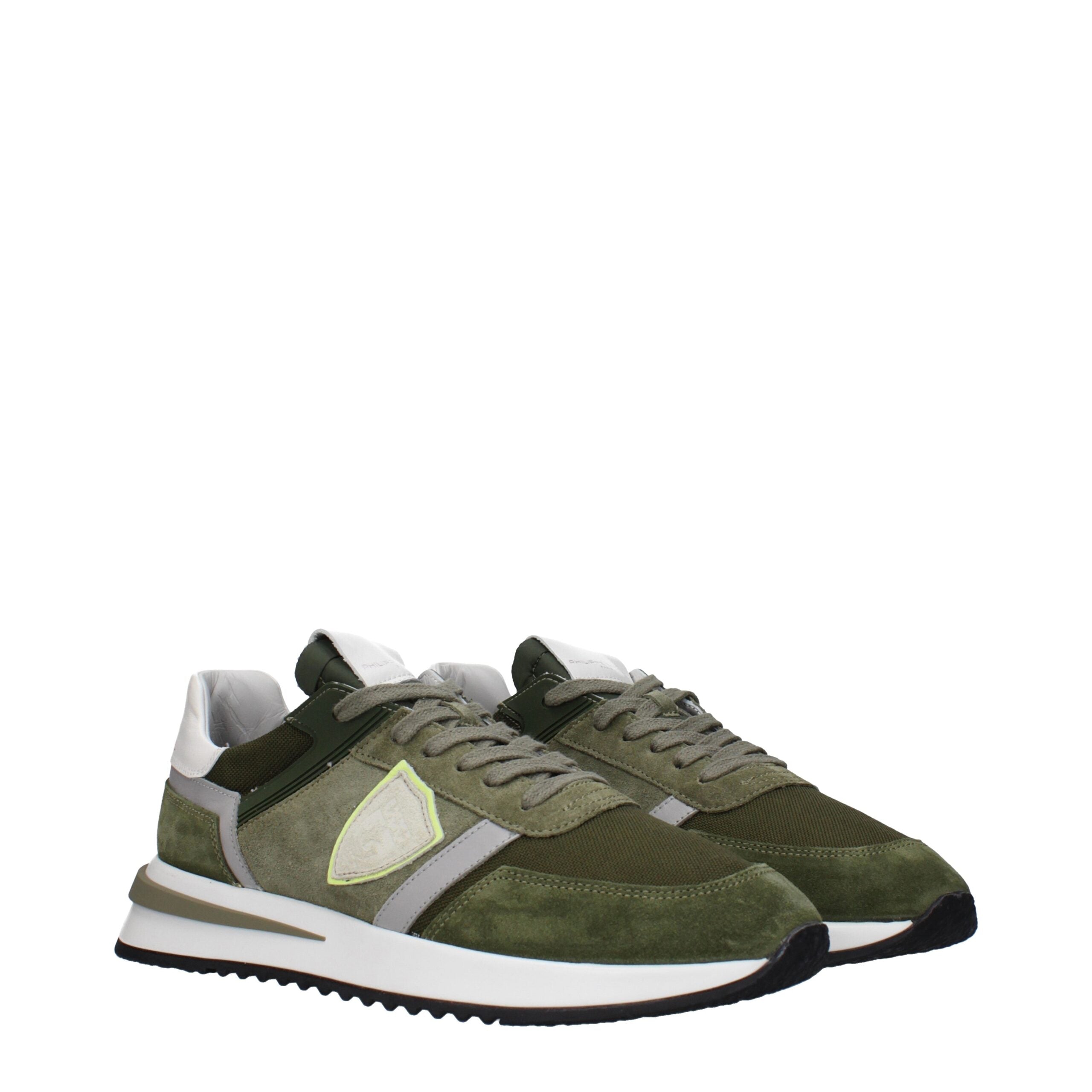 Green Leather Athletic Sneakers