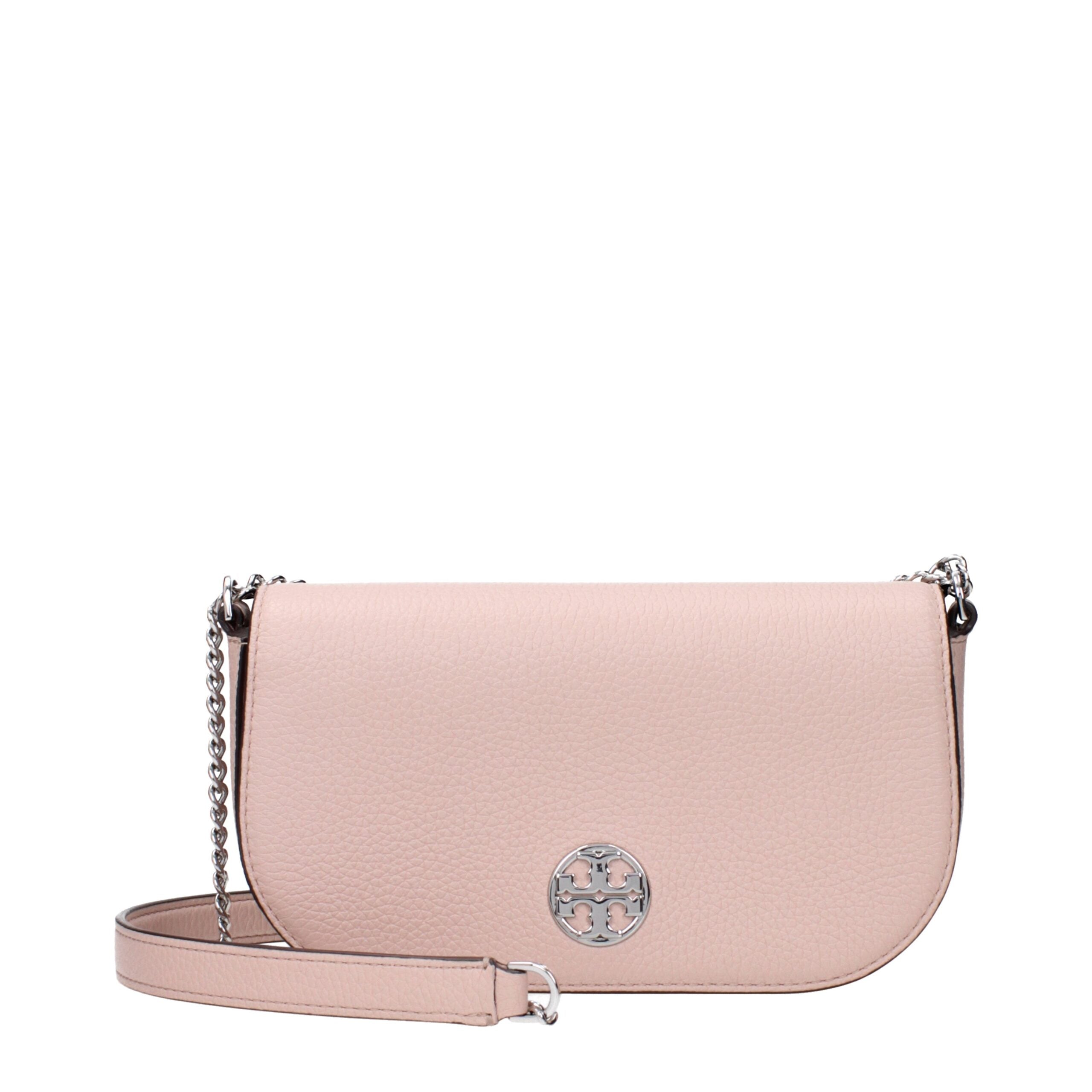 Růžové kožené crossbody kabelky