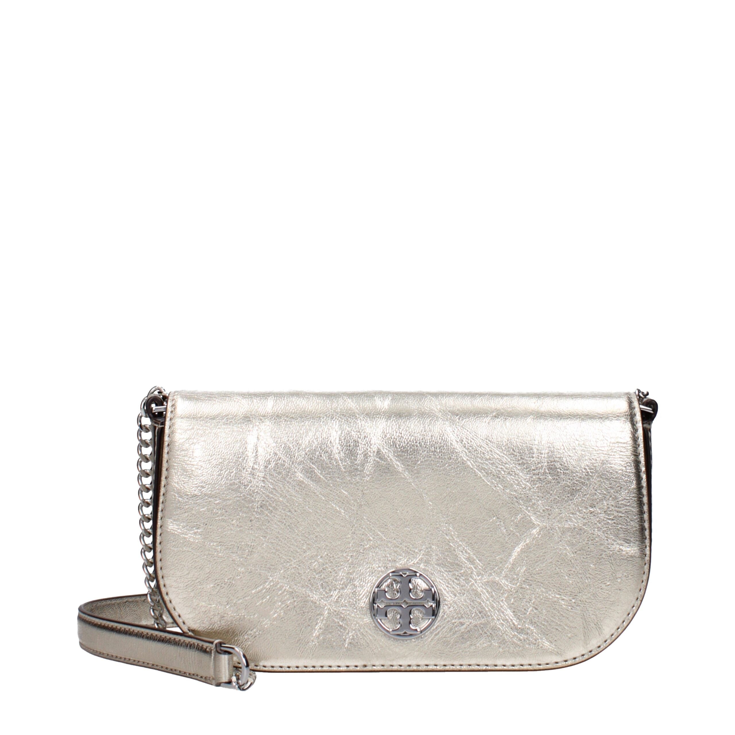 Zlaté kožené crossbody kabelky