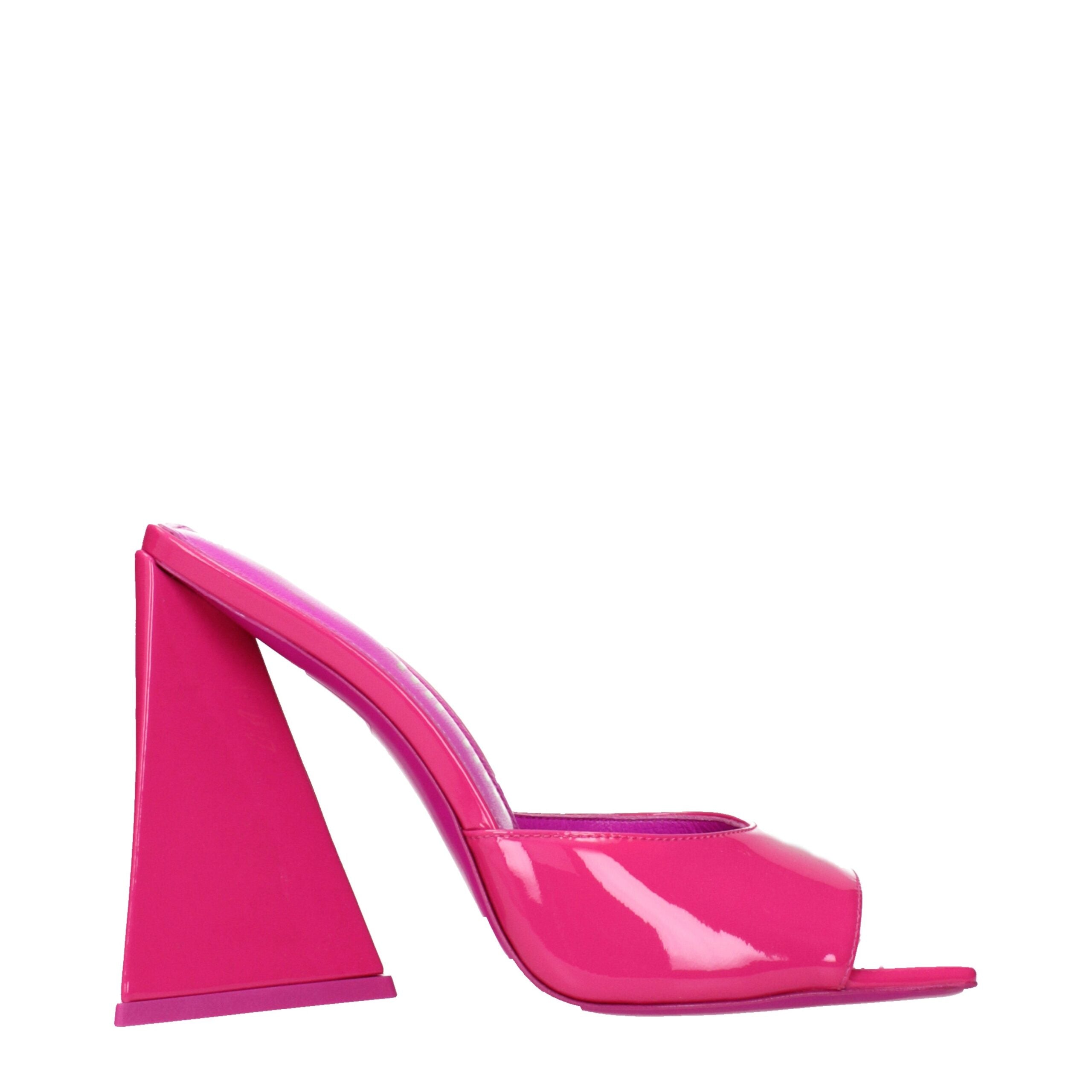 Pink Leather Platform Sandals
