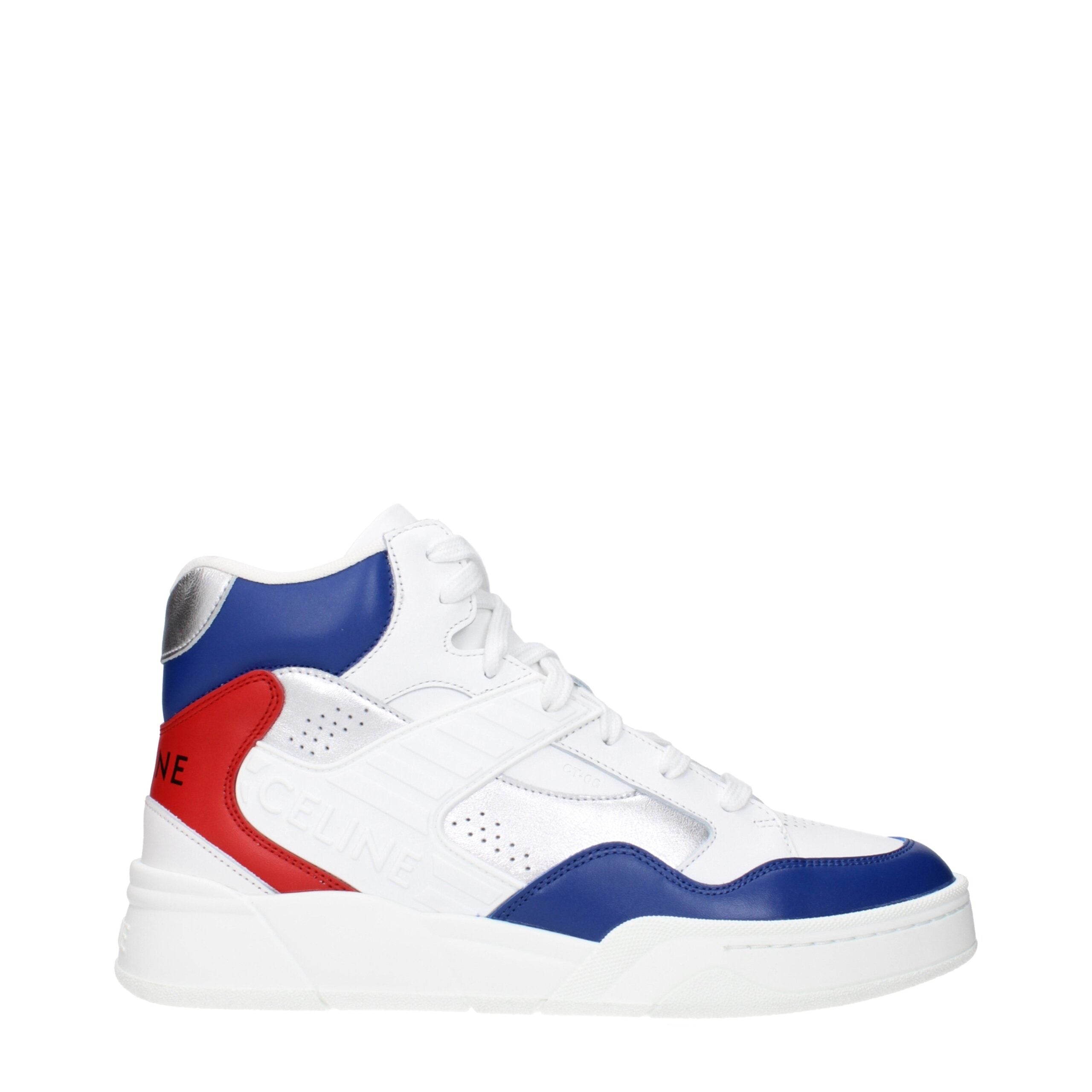 Blue Leather Athletic Sneakers