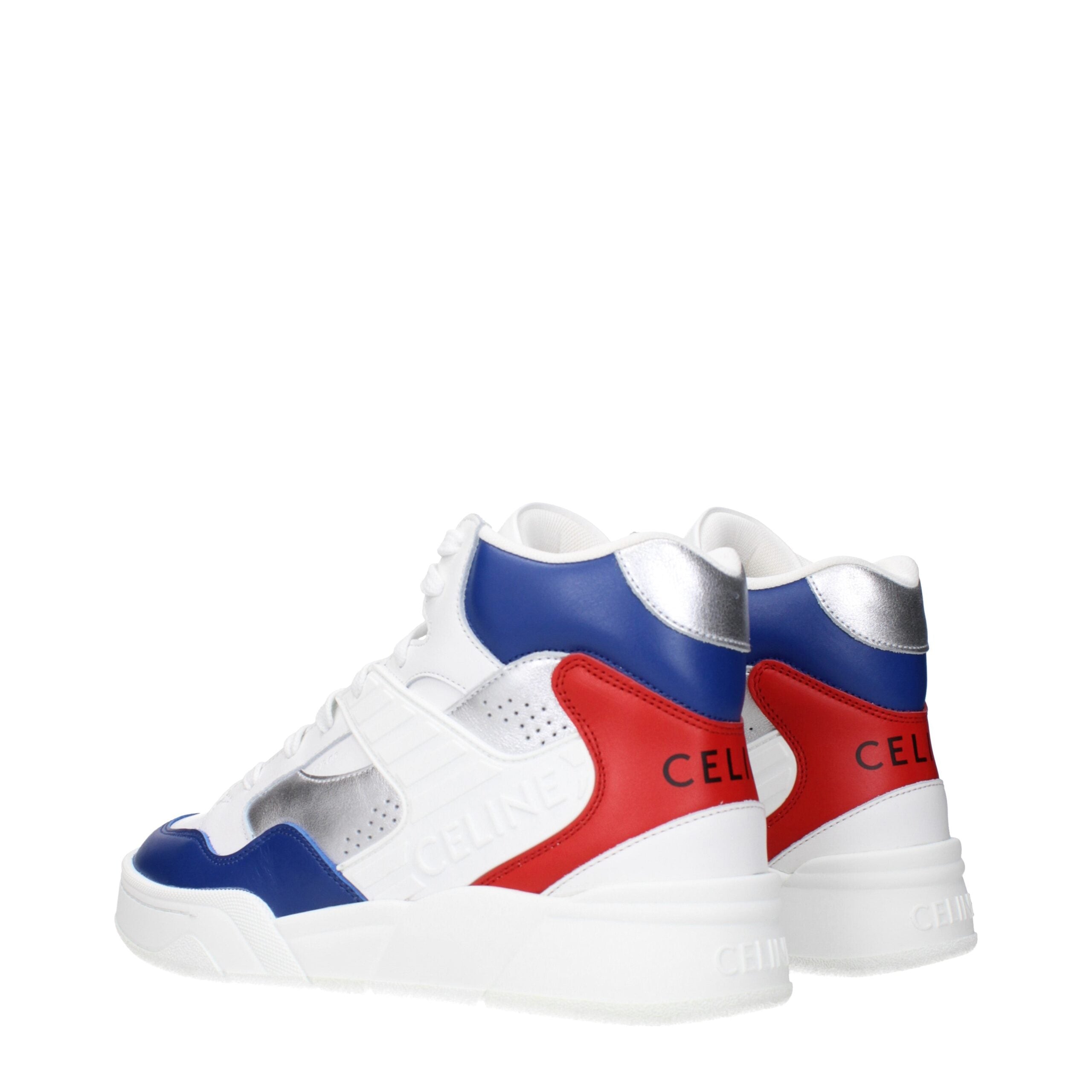 Blue Leather Athletic Sneakers