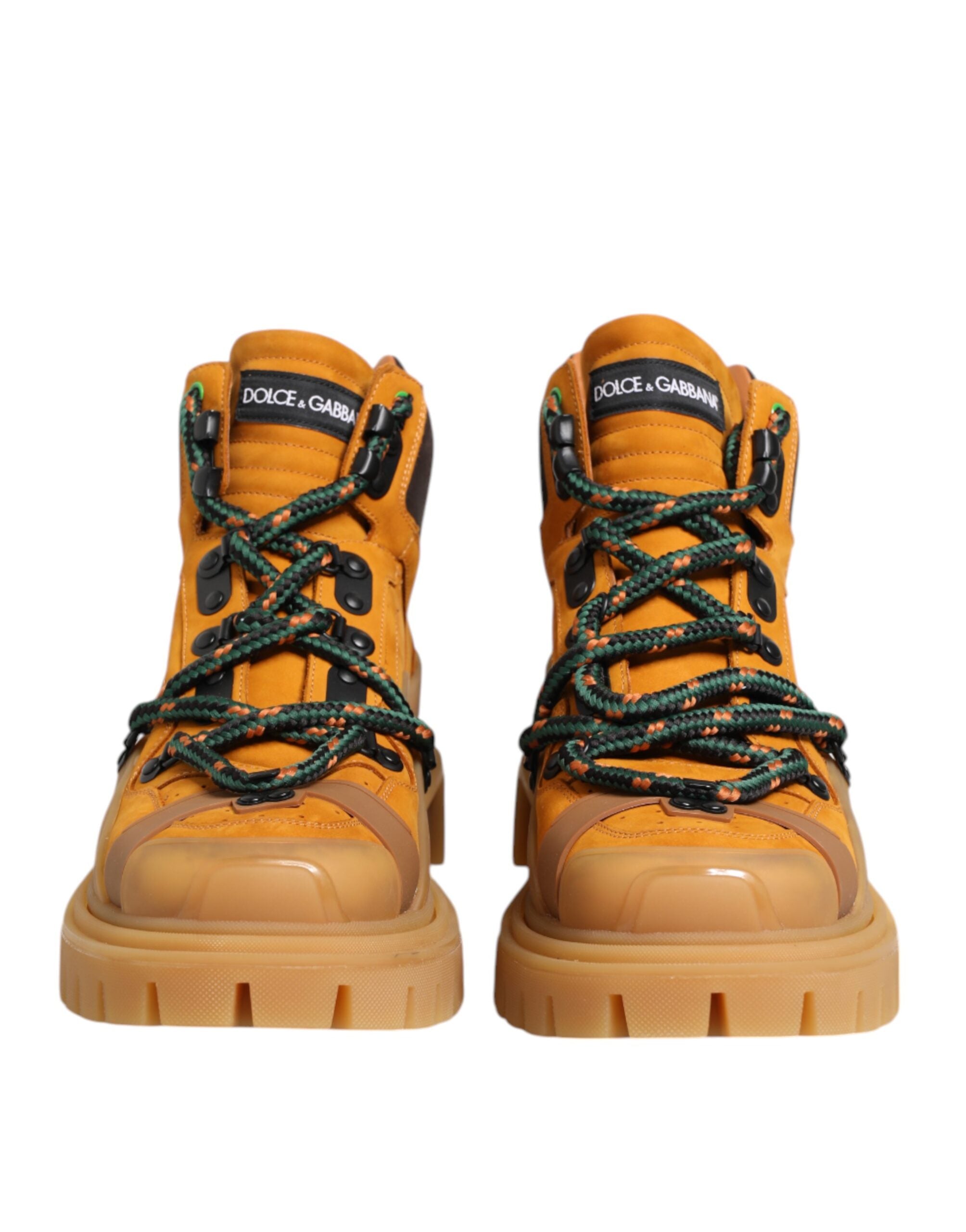 Oranžové šněrovací trekingové kotníkové boty