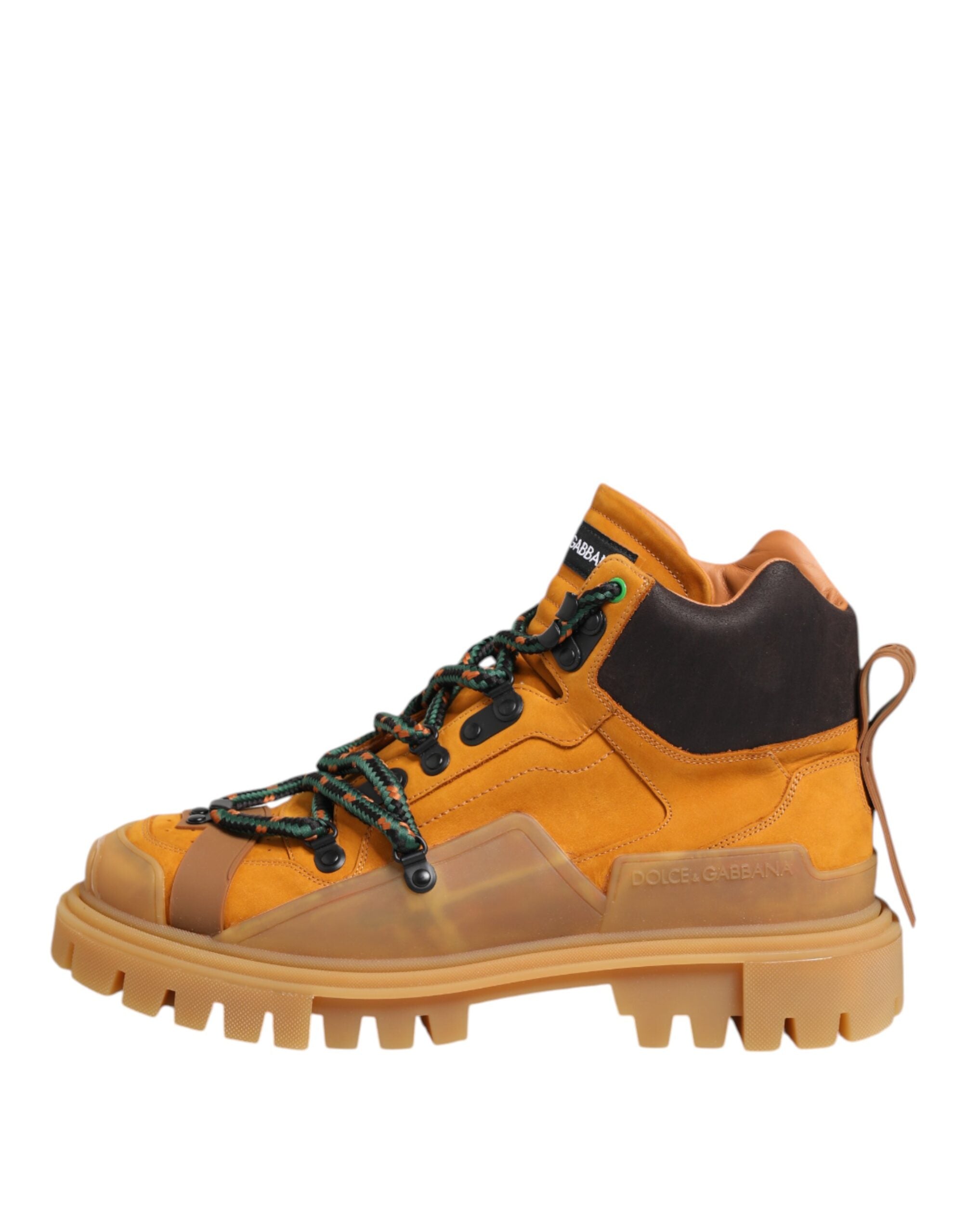 Oranžové šněrovací trekingové kotníkové boty