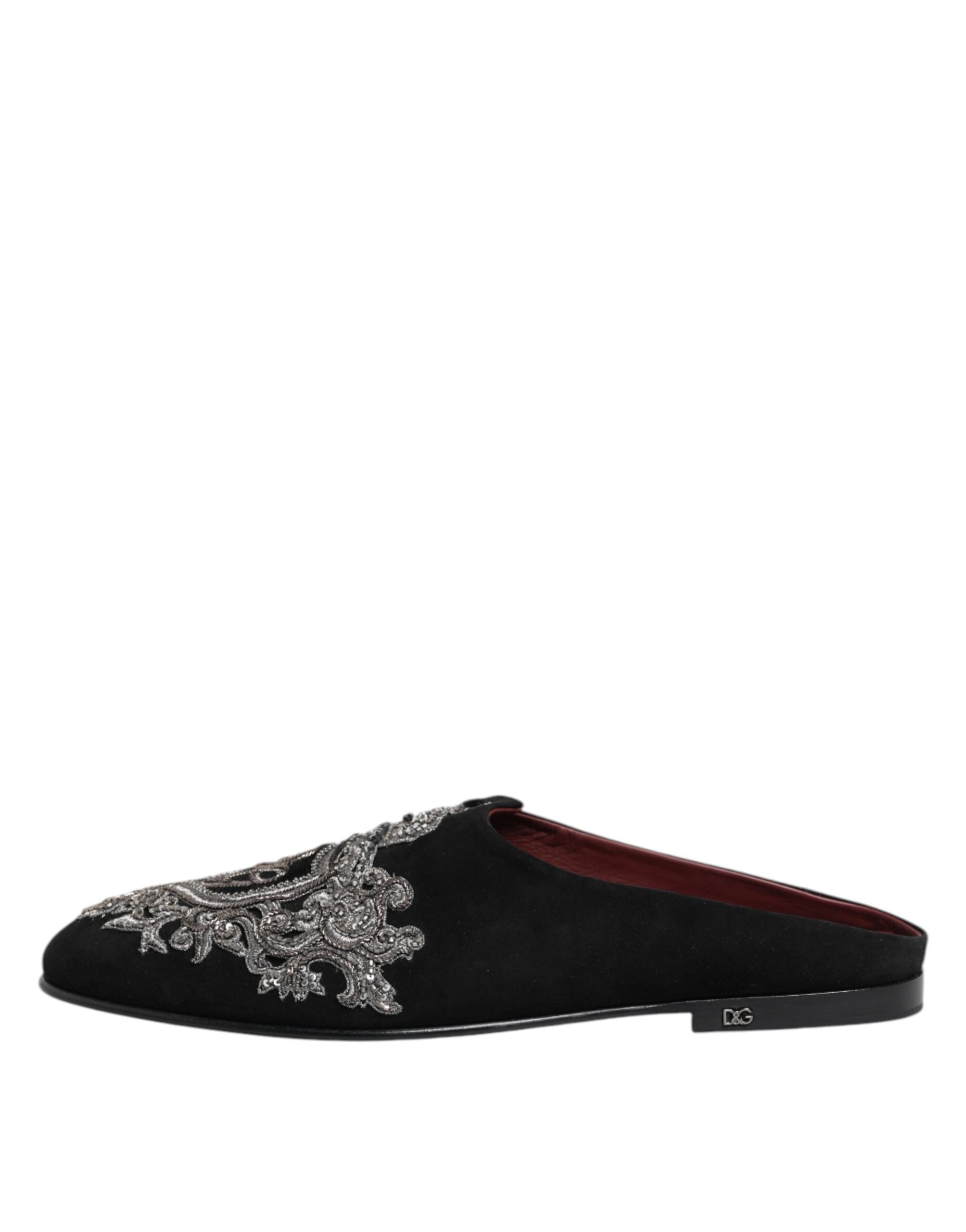 Černé sametové pantofle DG Crown