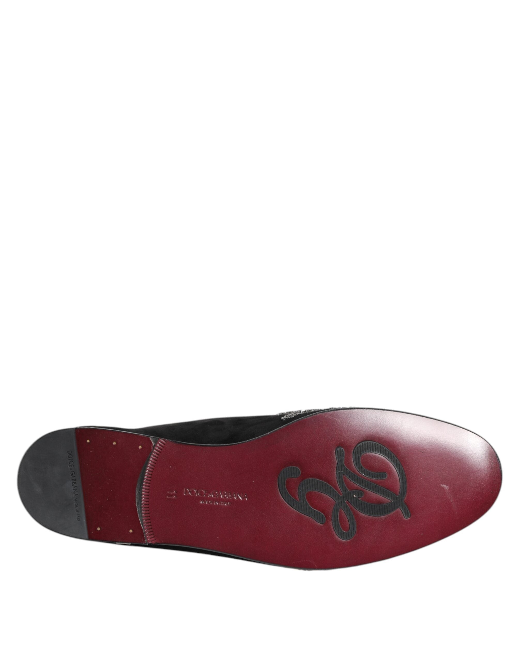 Černé sametové pantofle DG Crown