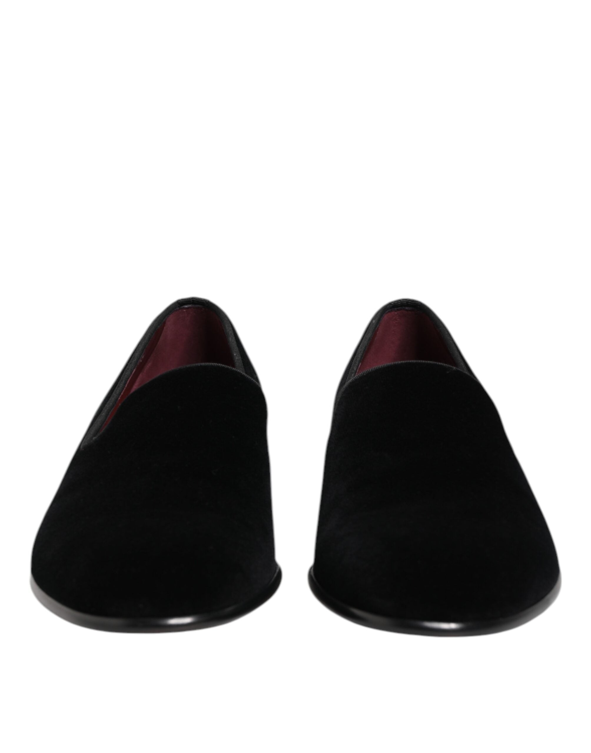 Black Velvet Slip On Loafers Men Formal Shoes