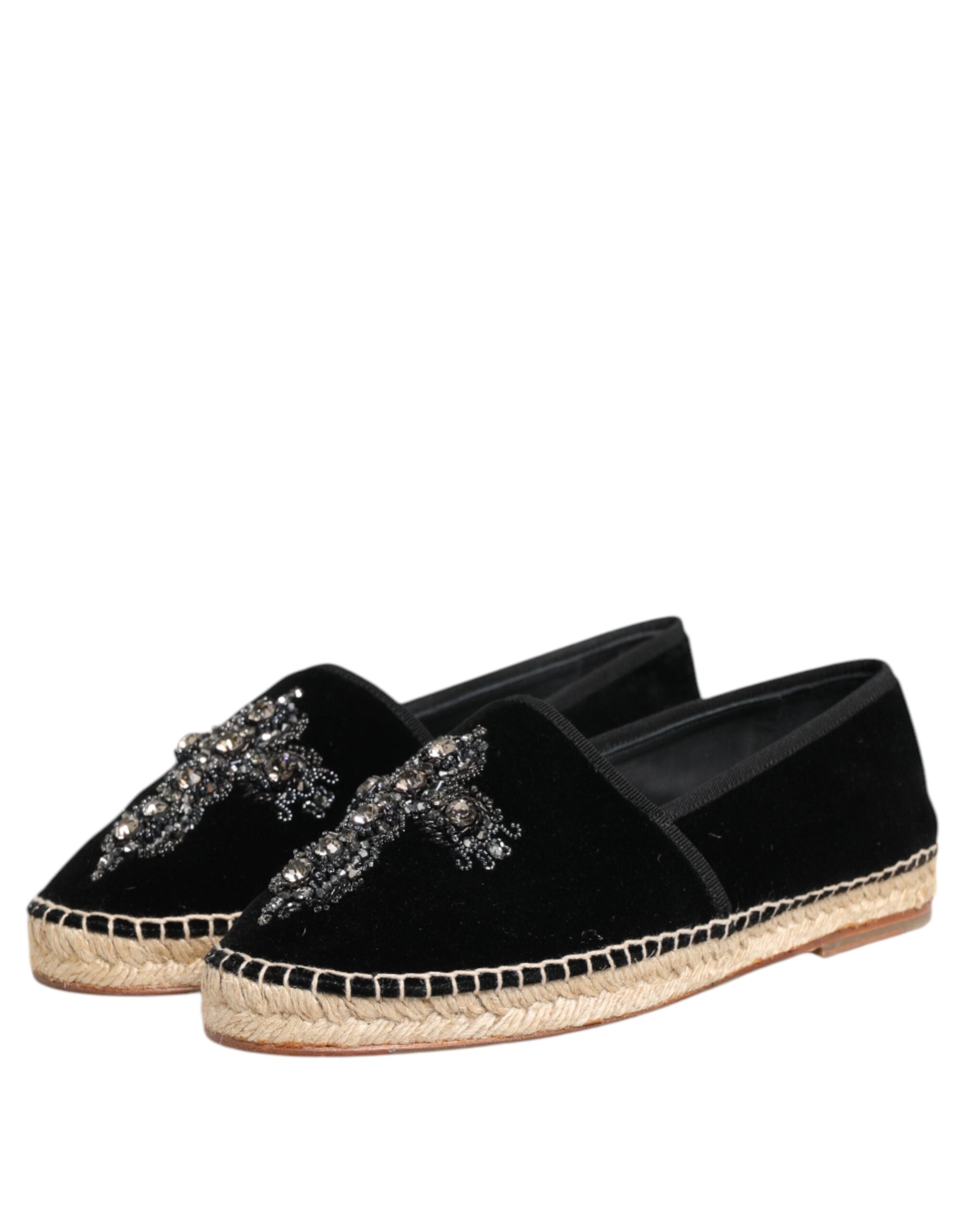 Černé espadrilky s krystaly Cross
