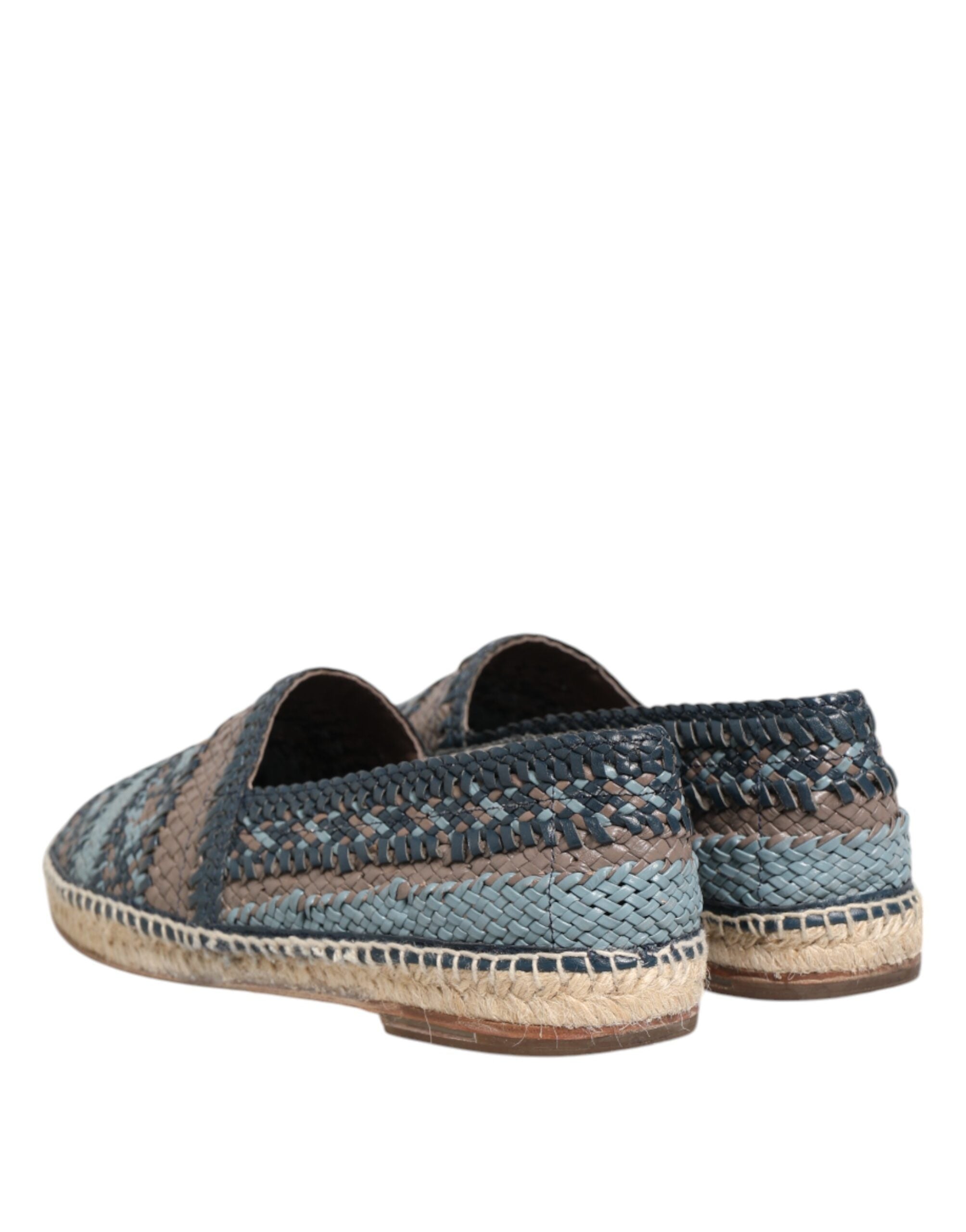 Modrošedé tkané kožené espadrilky Buffalo