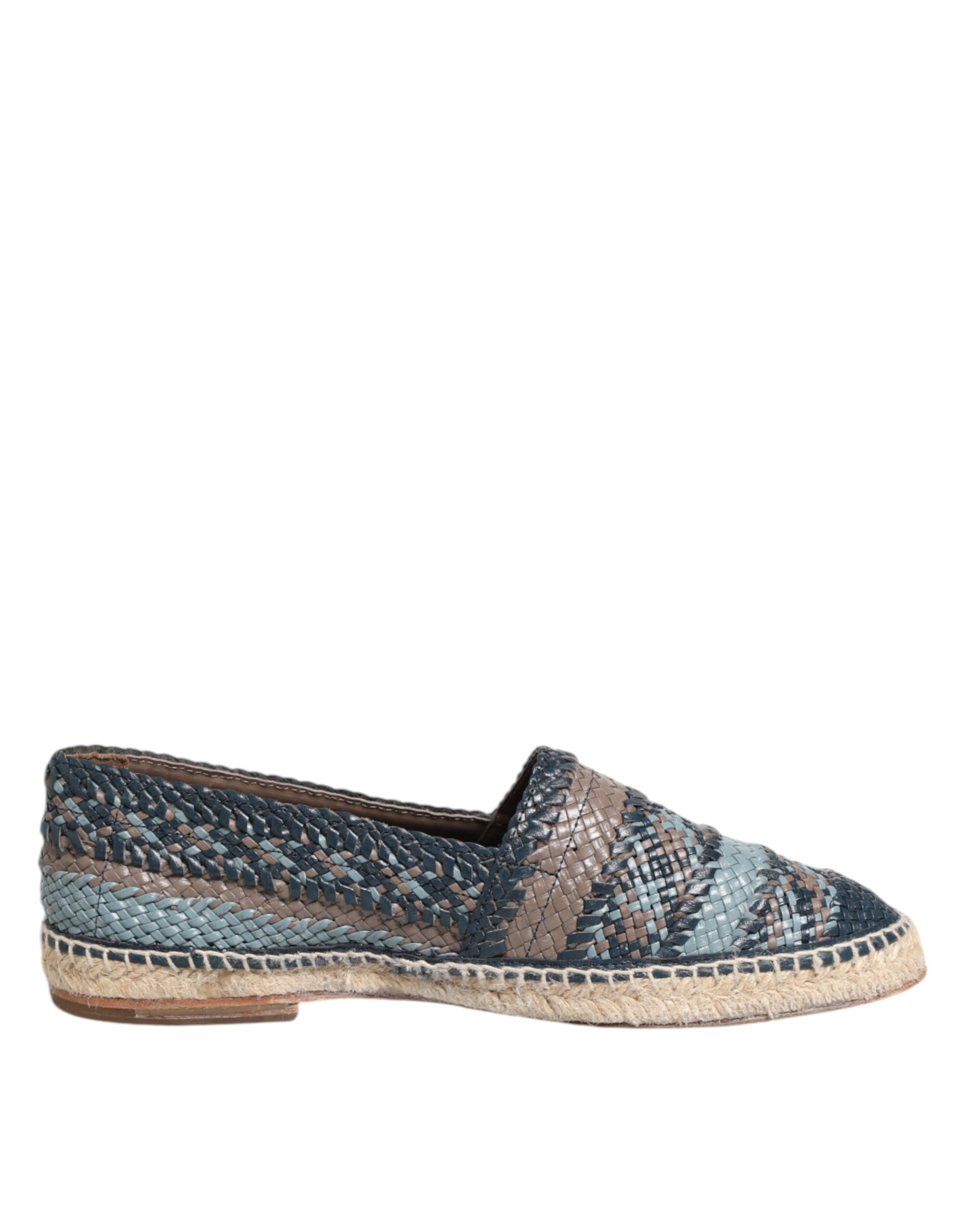 Modrošedé tkané kožené espadrilky Buffalo