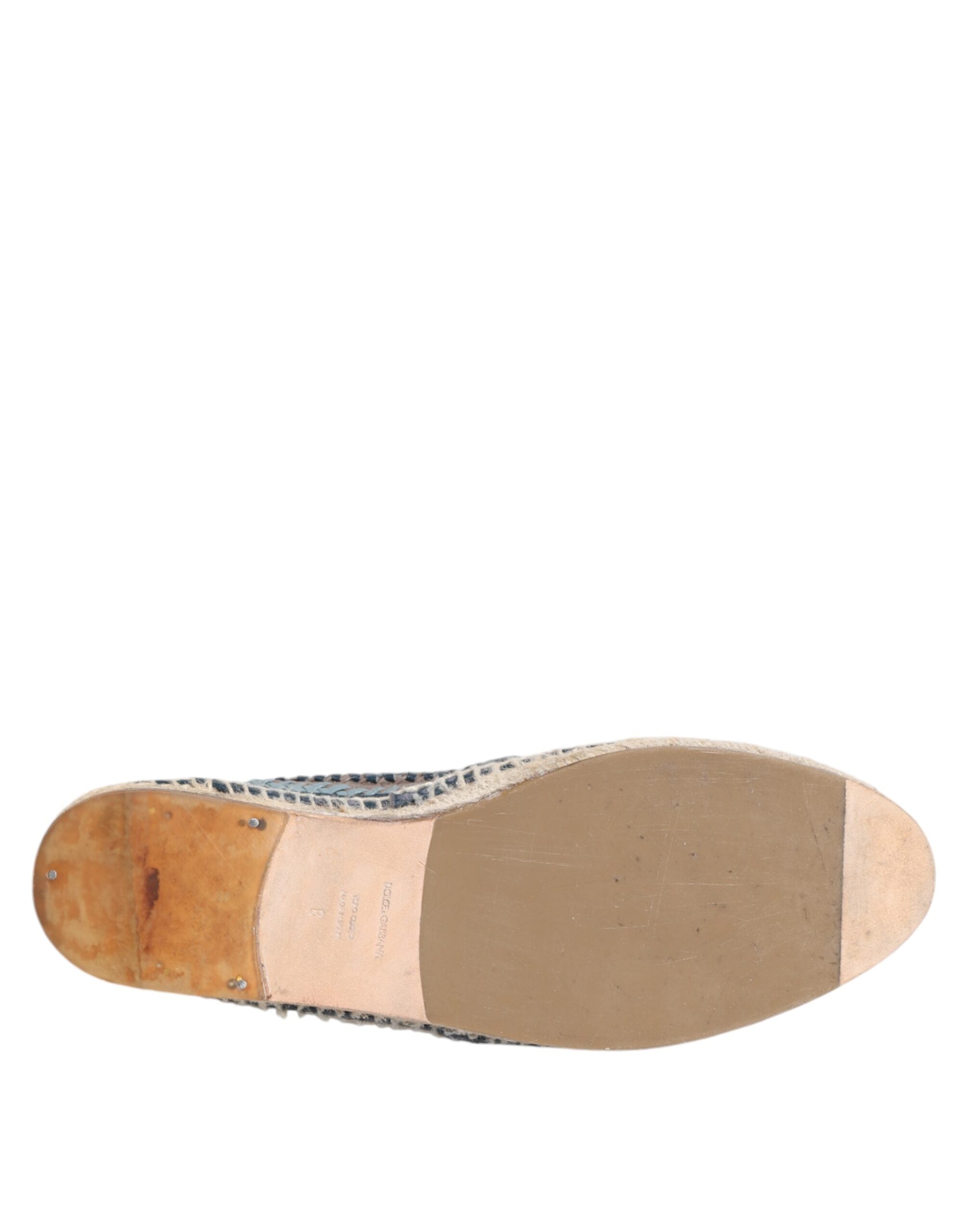 Modrošedé tkané kožené espadrilky Buffalo