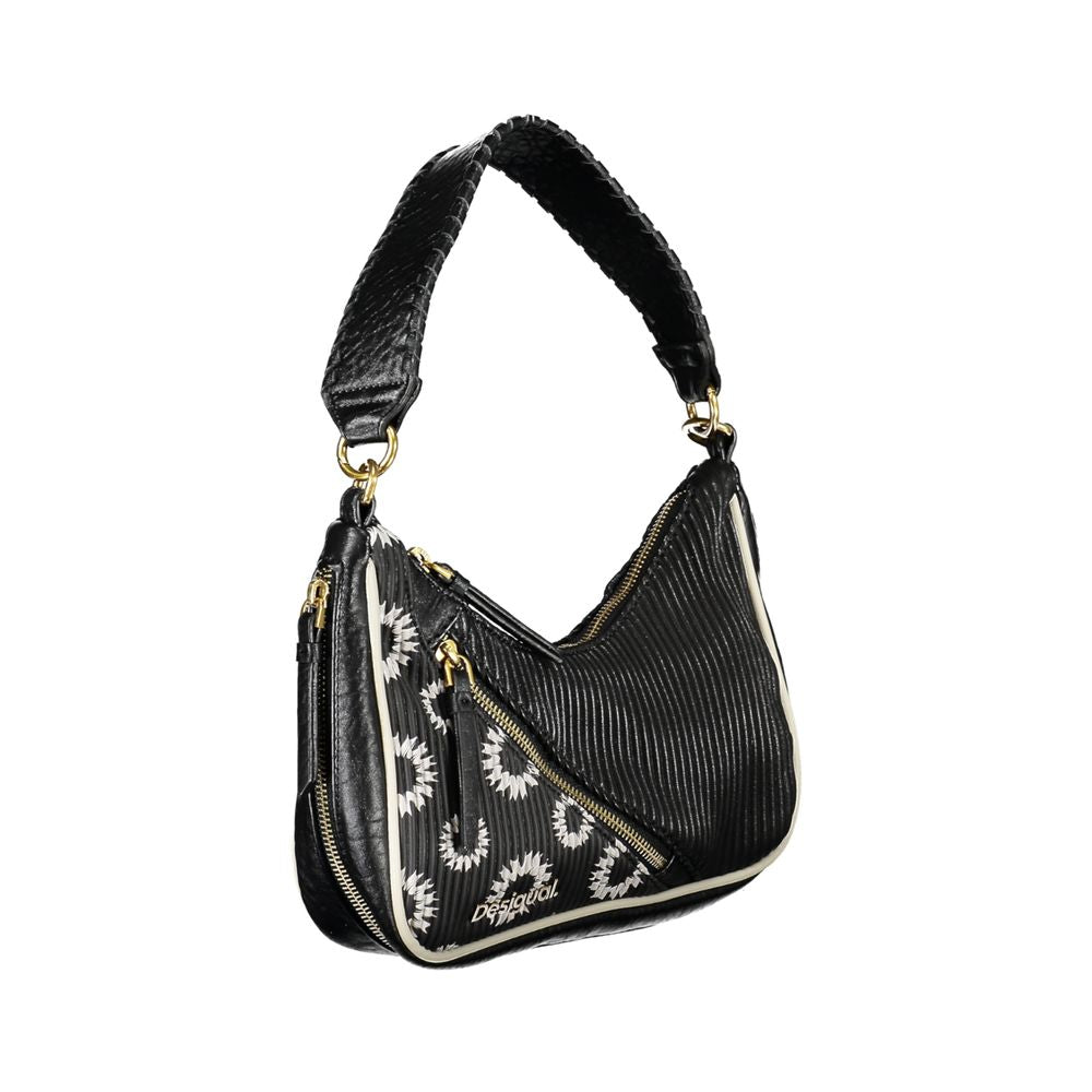 Black Polyurethane Women Handbag