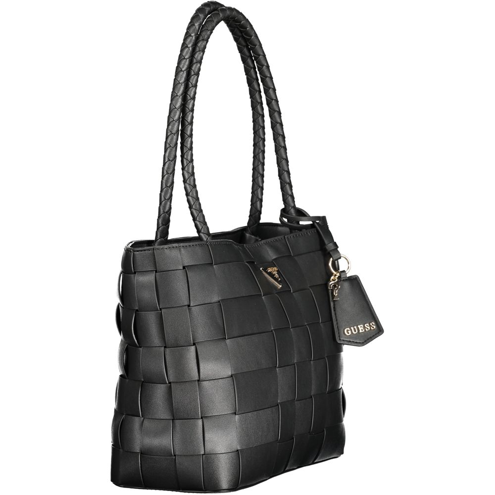 Black Polyethylene Women Handbag