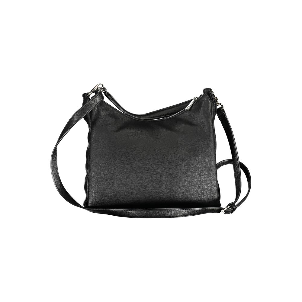 Black Polyurethane Women Handbag