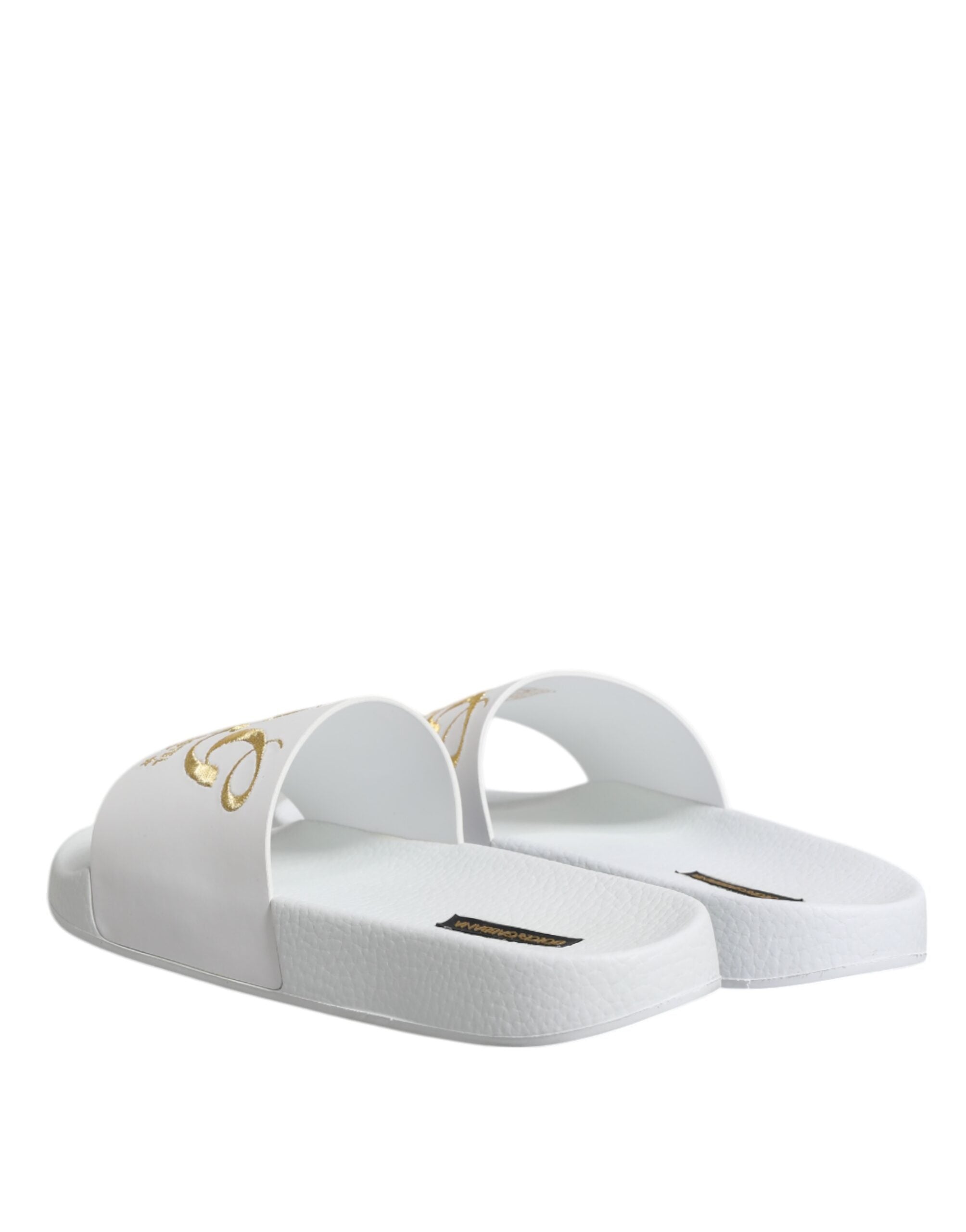 White Leather Slides Sandals Beachwear Shoes