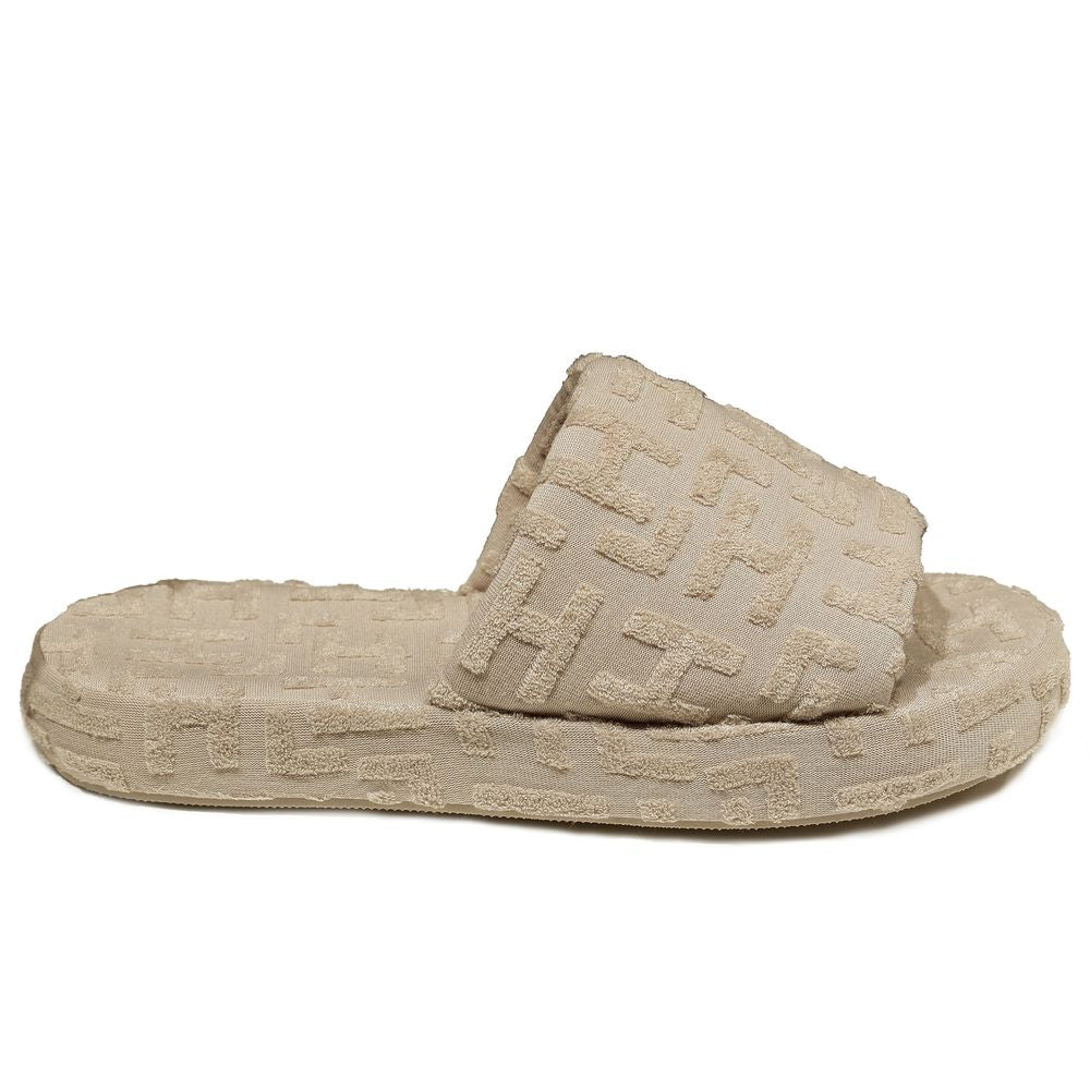 Beige Cotton Women Sandal