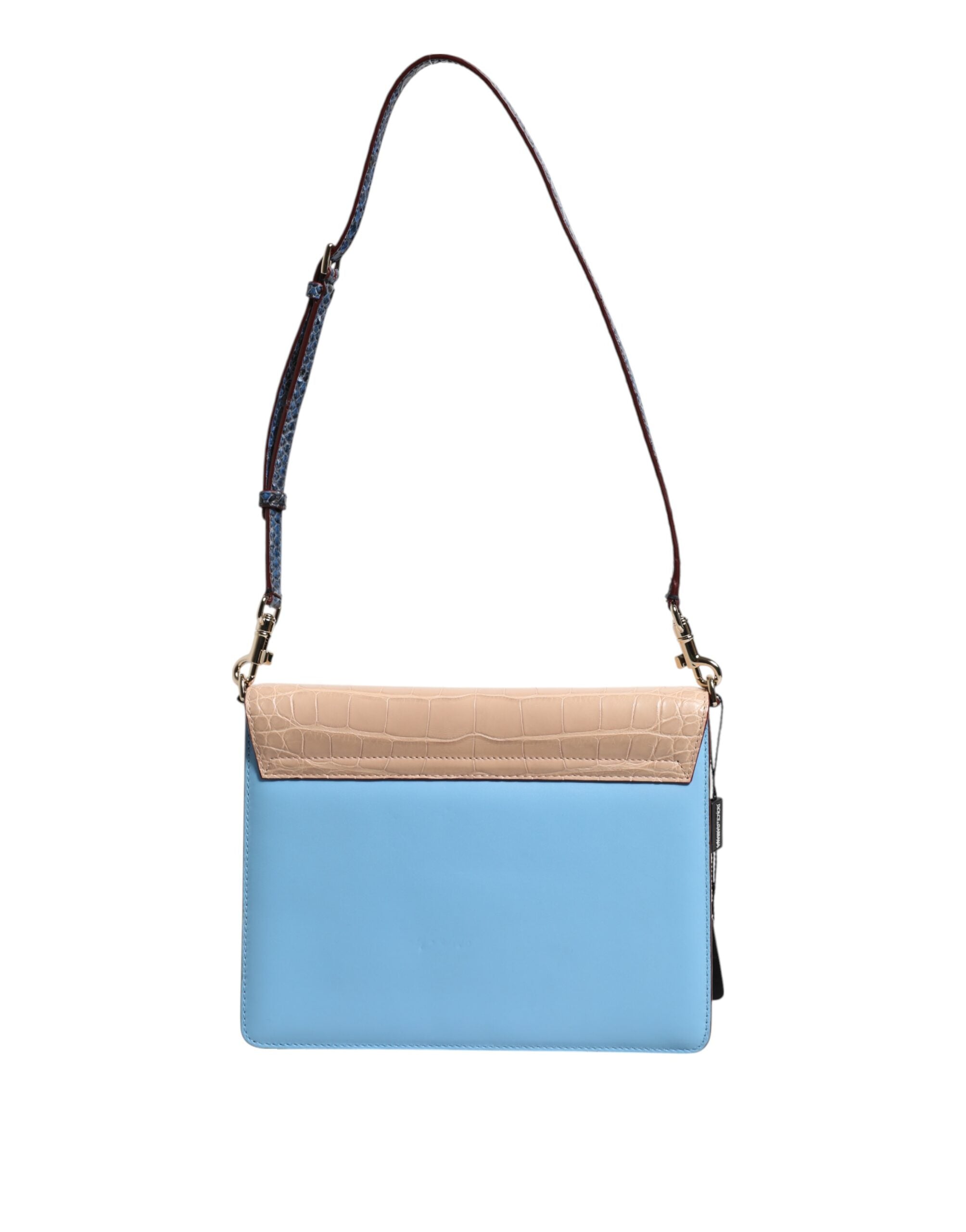 Modro-béžová crossbody kabelka LUCIA z exotické kůže