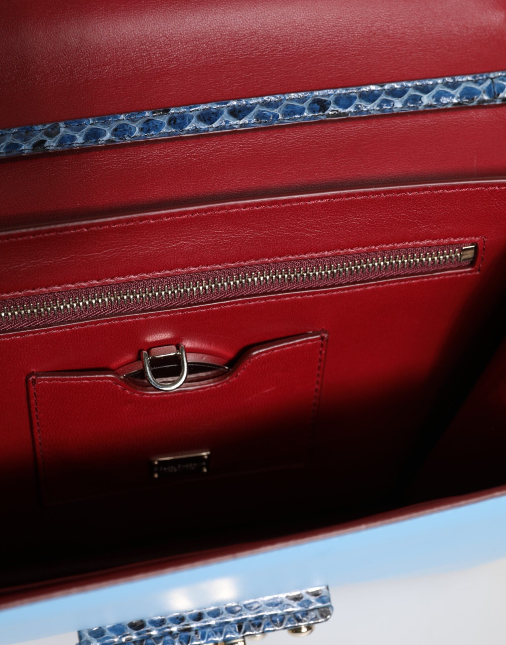 Modro-béžová crossbody kabelka LUCIA z exotické kůže