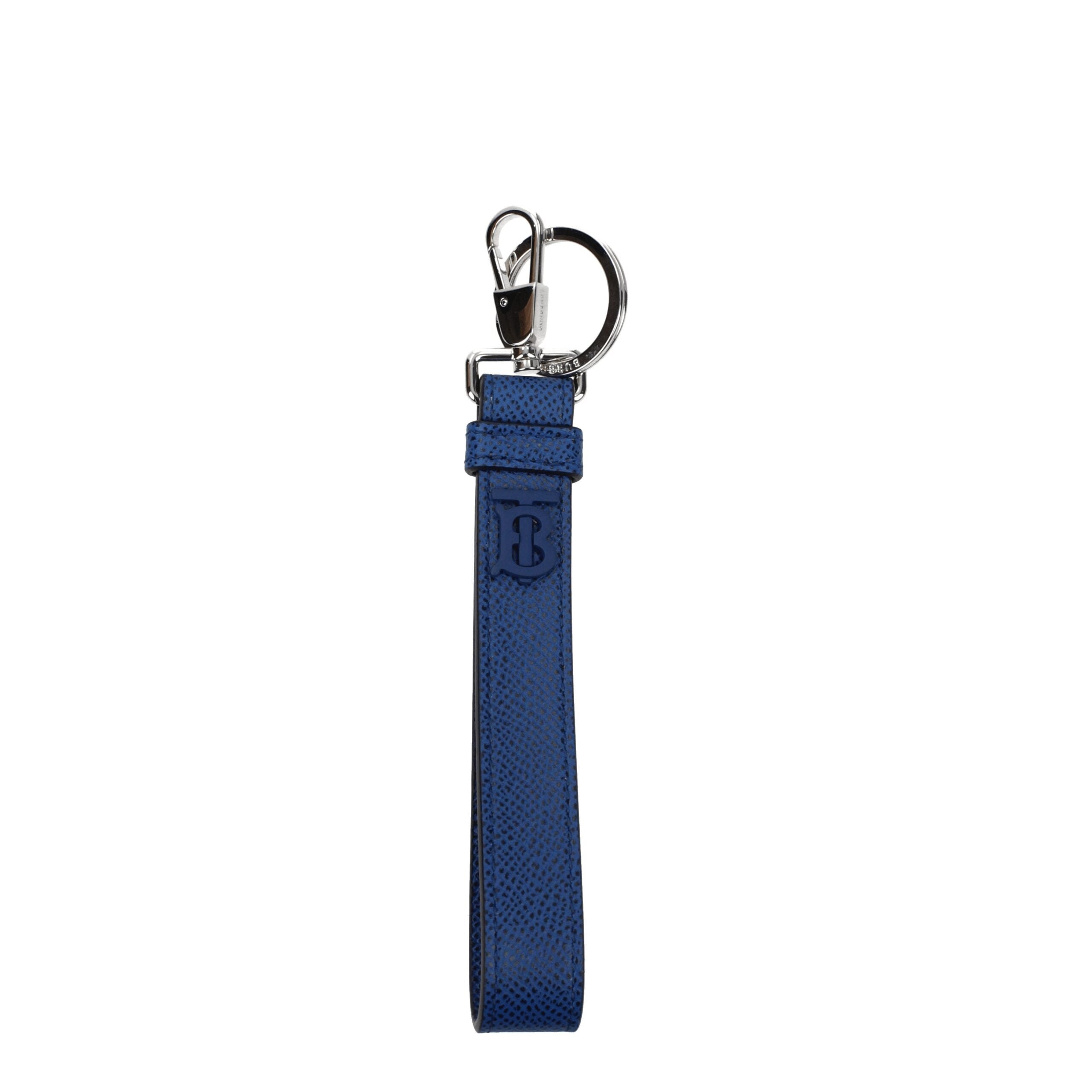 Blue Leather Keychain