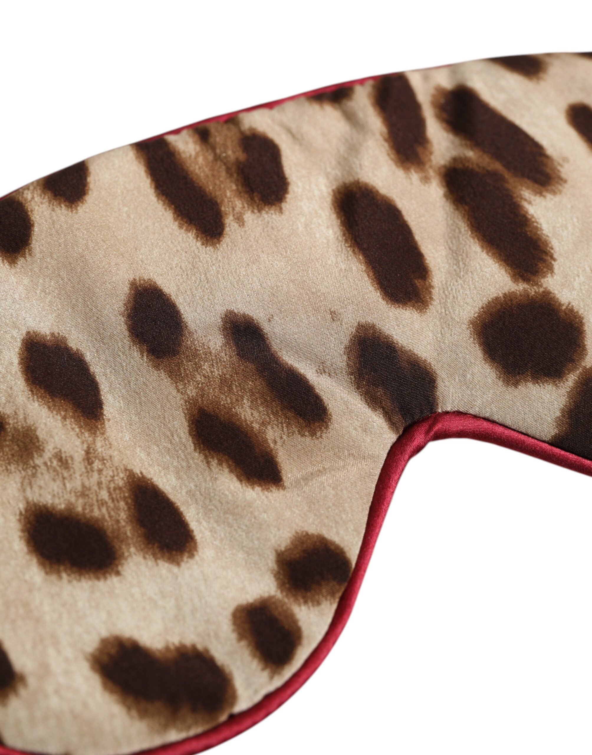Dámská hedvábná maska na oči s hnědým leopardím potiskem
