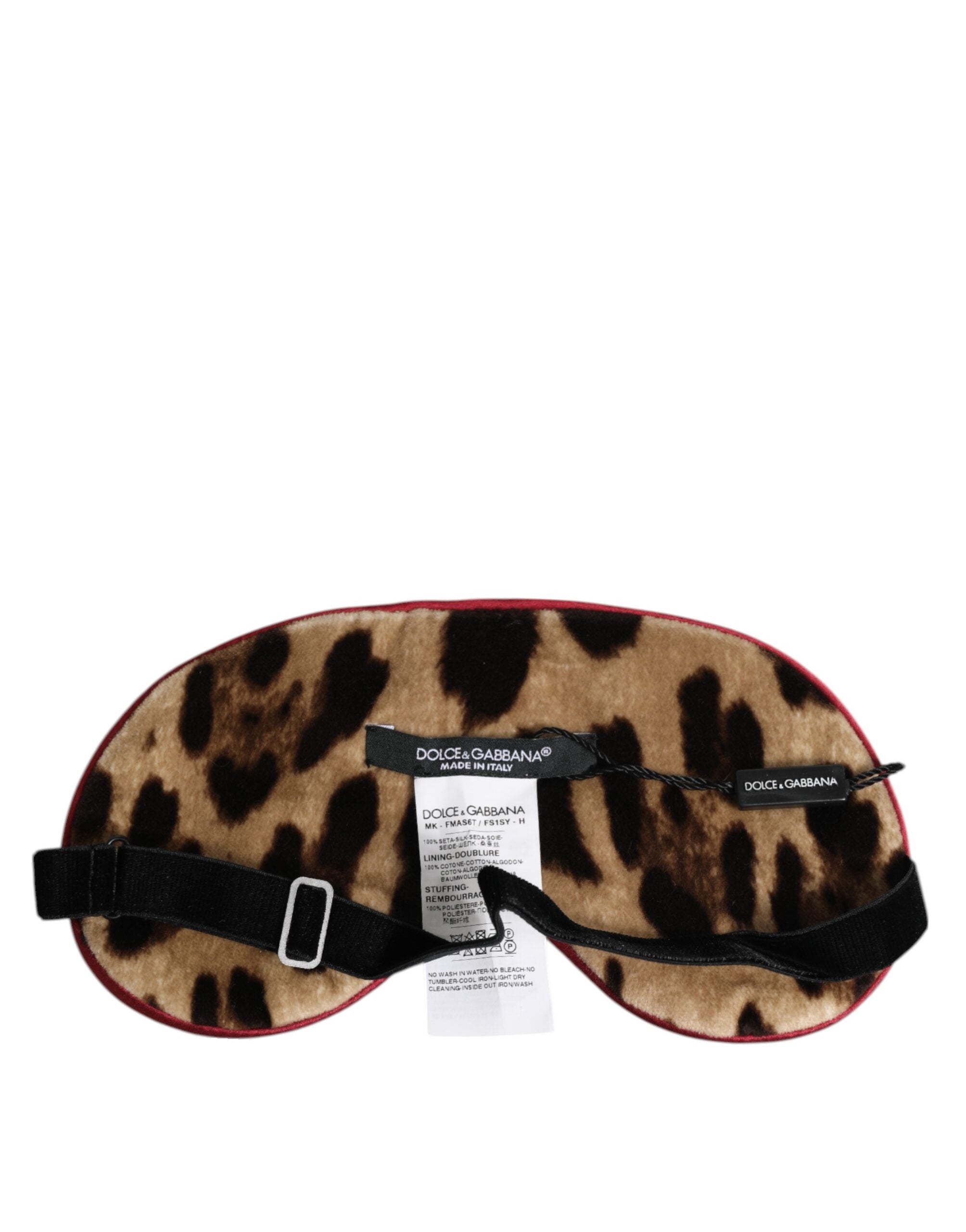 Dámská hedvábná maska na oči s hnědým leopardím potiskem