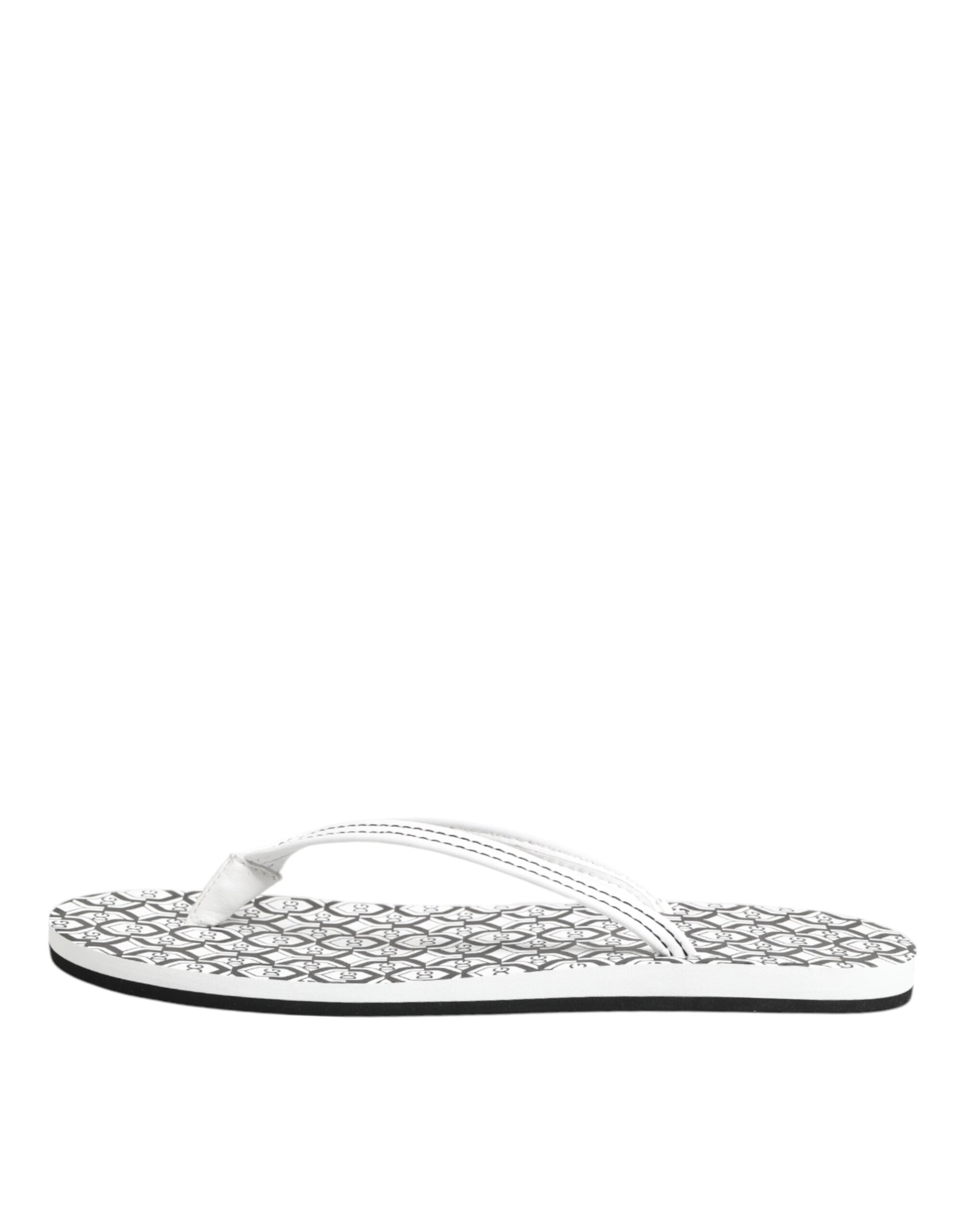 Black White Logo Beachwear Flats Slipper Shoes