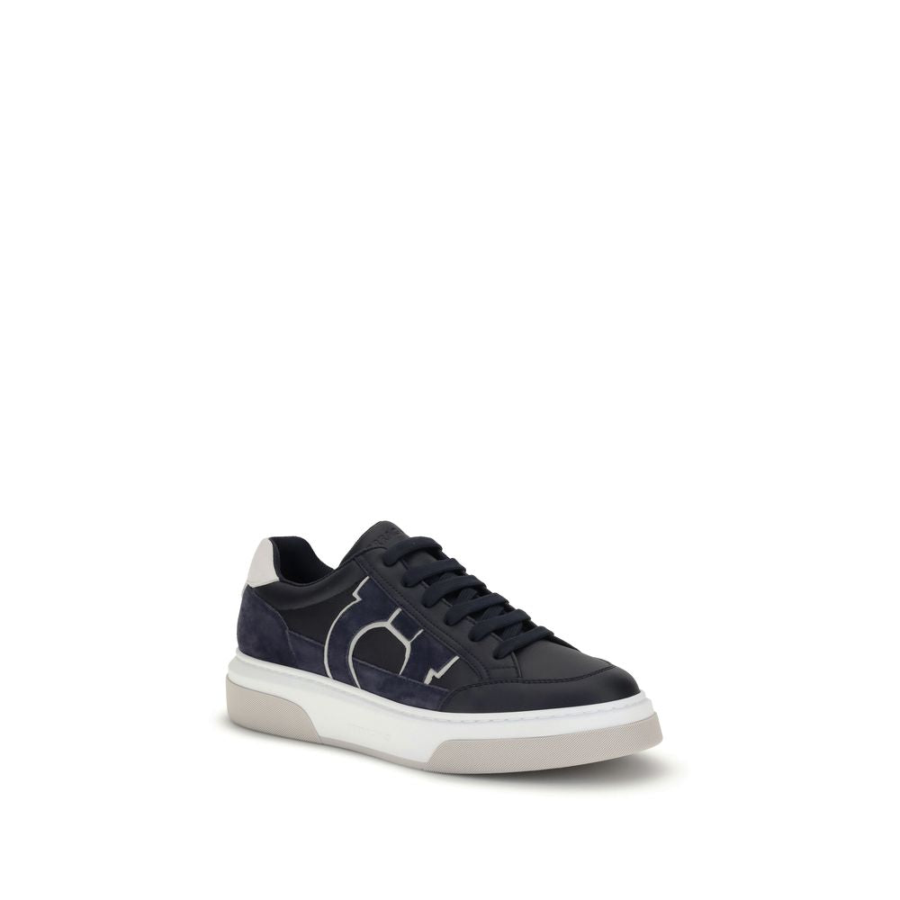 Blue Calf Leather Bos Taurus Low Top Sneakers