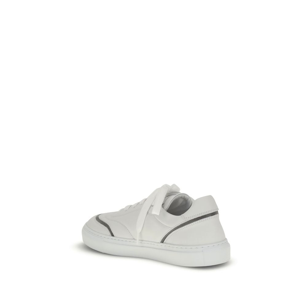White Calf Leather Bos Taurus Low Top Sneakers