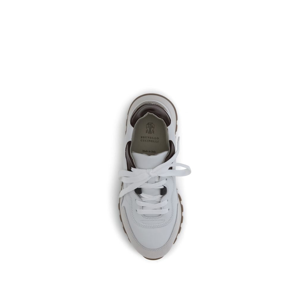 White Leather Athletic Sneakers