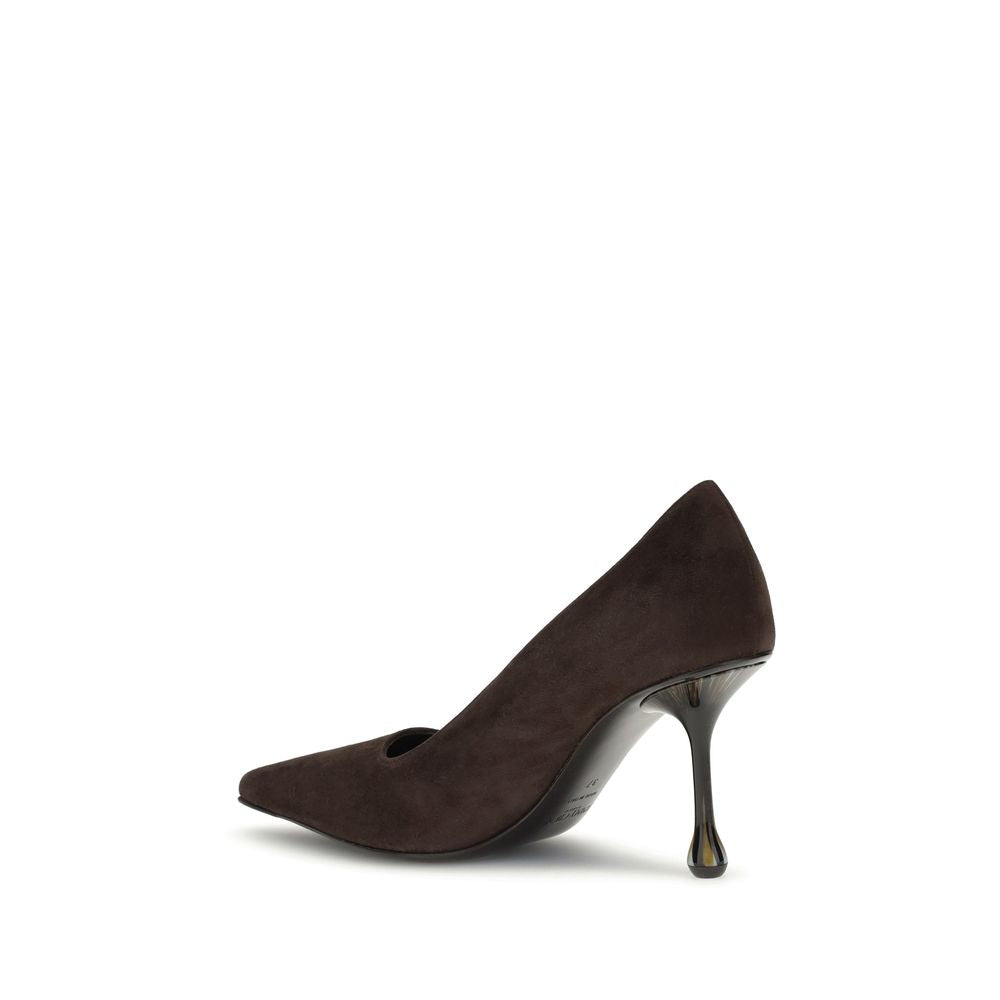 Brown Leather High Heel Pumps