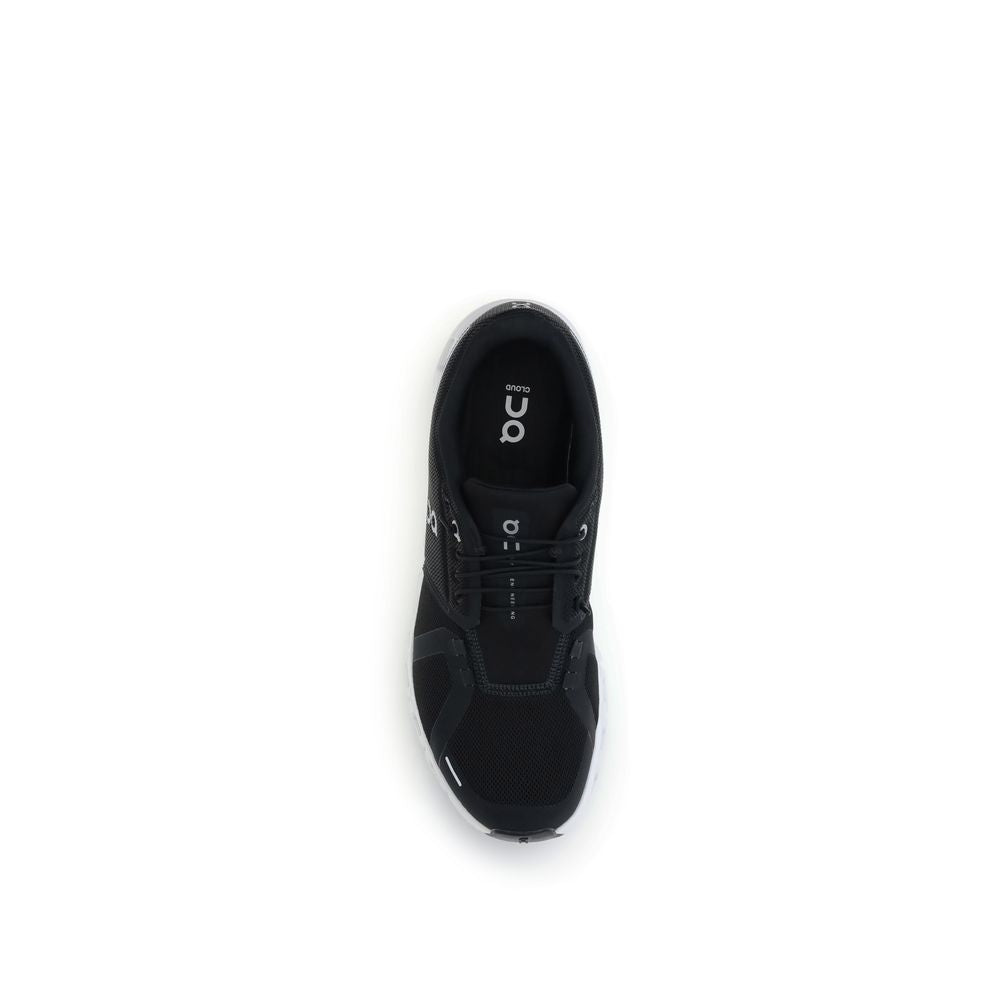 Black Recycled Polyester Athletic Sneakers