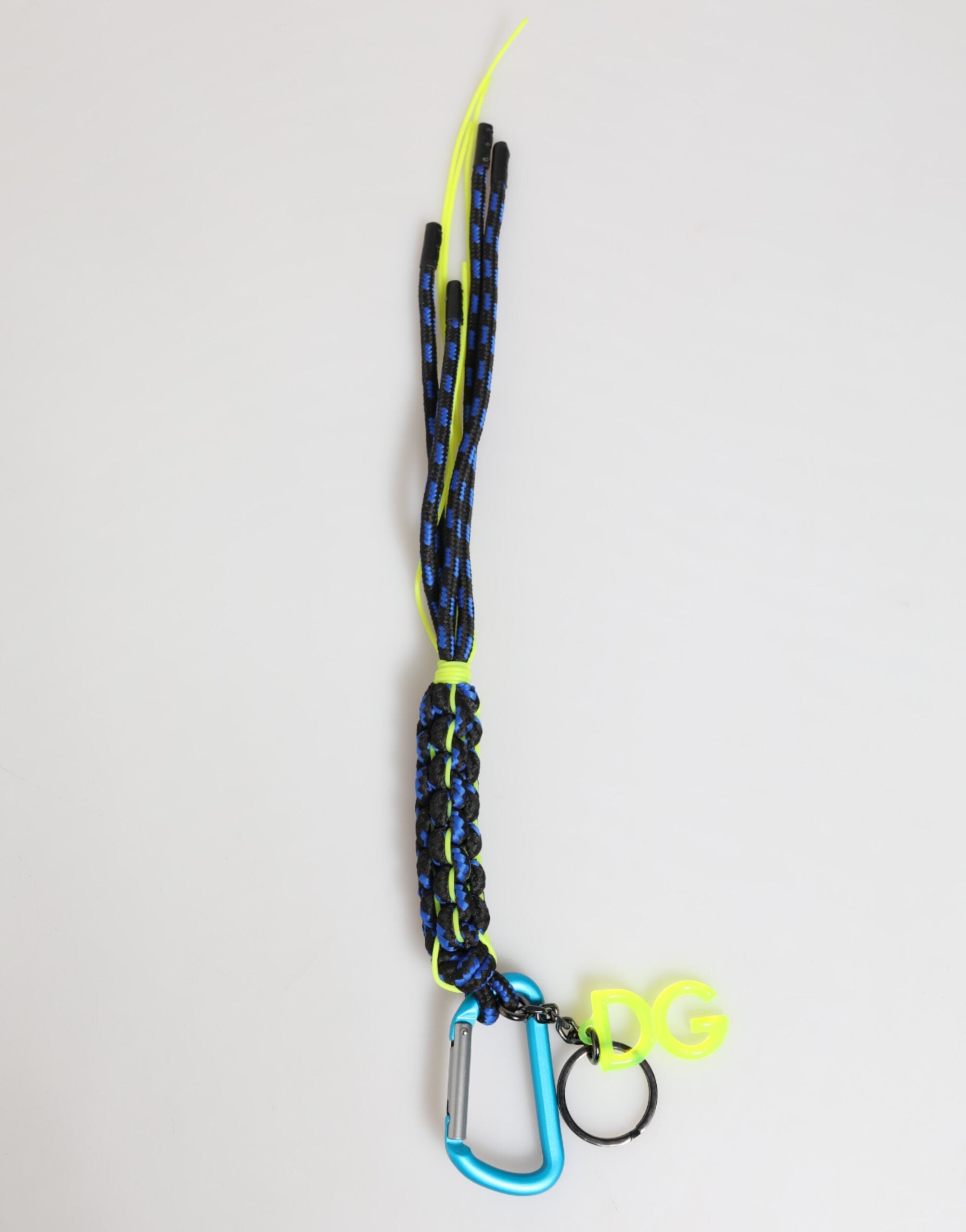 Vícebarevná polyesterová páska s logem DG - přívěsek na klíče