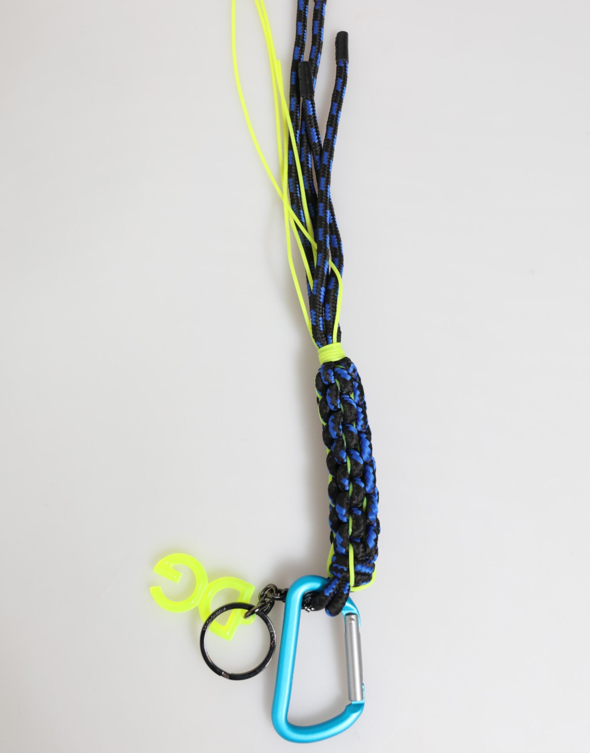 Vícebarevná polyesterová páska s logem DG - přívěsek na klíče