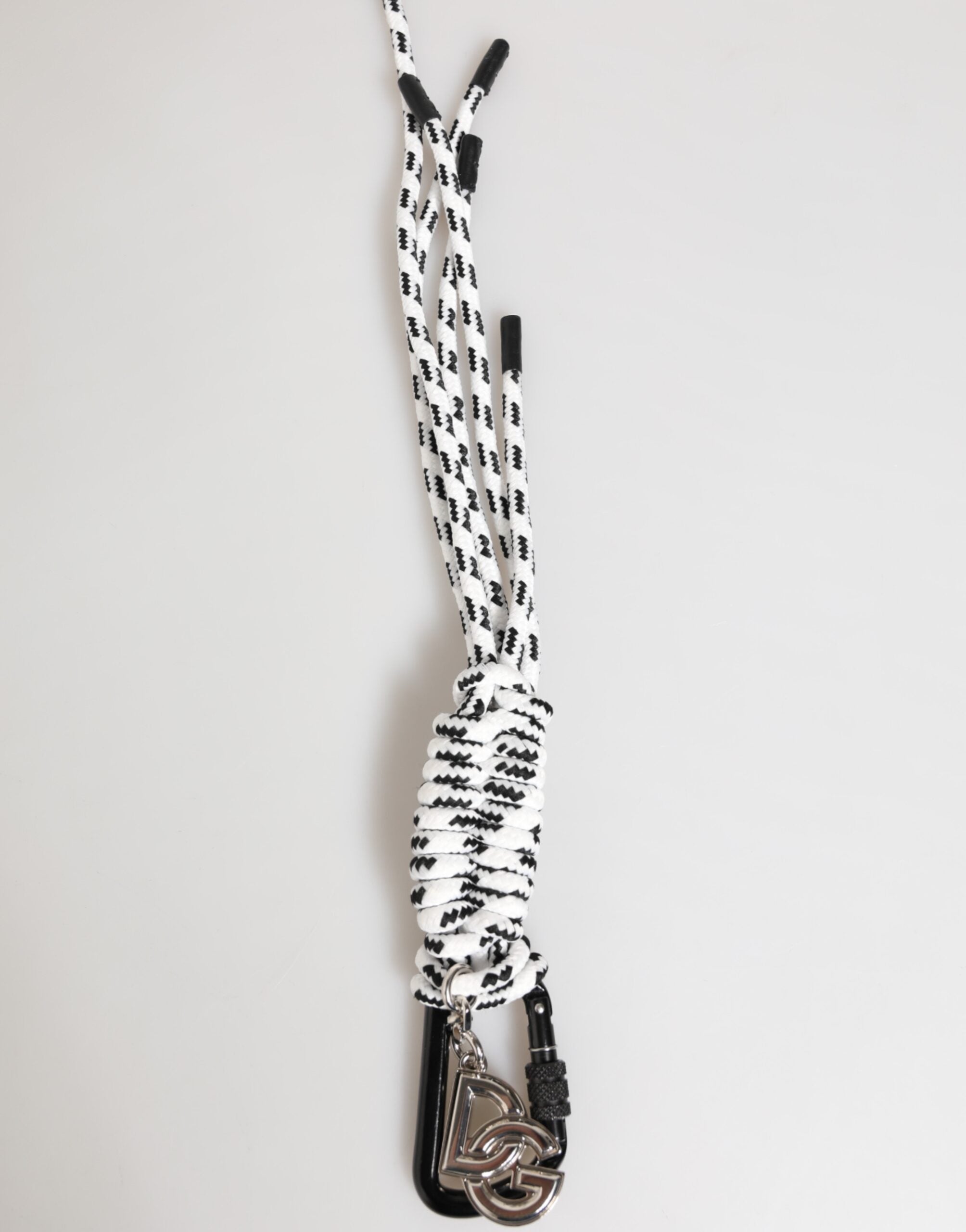 Vícebarevná polyesterová páska s logem DG - přívěsek na klíče