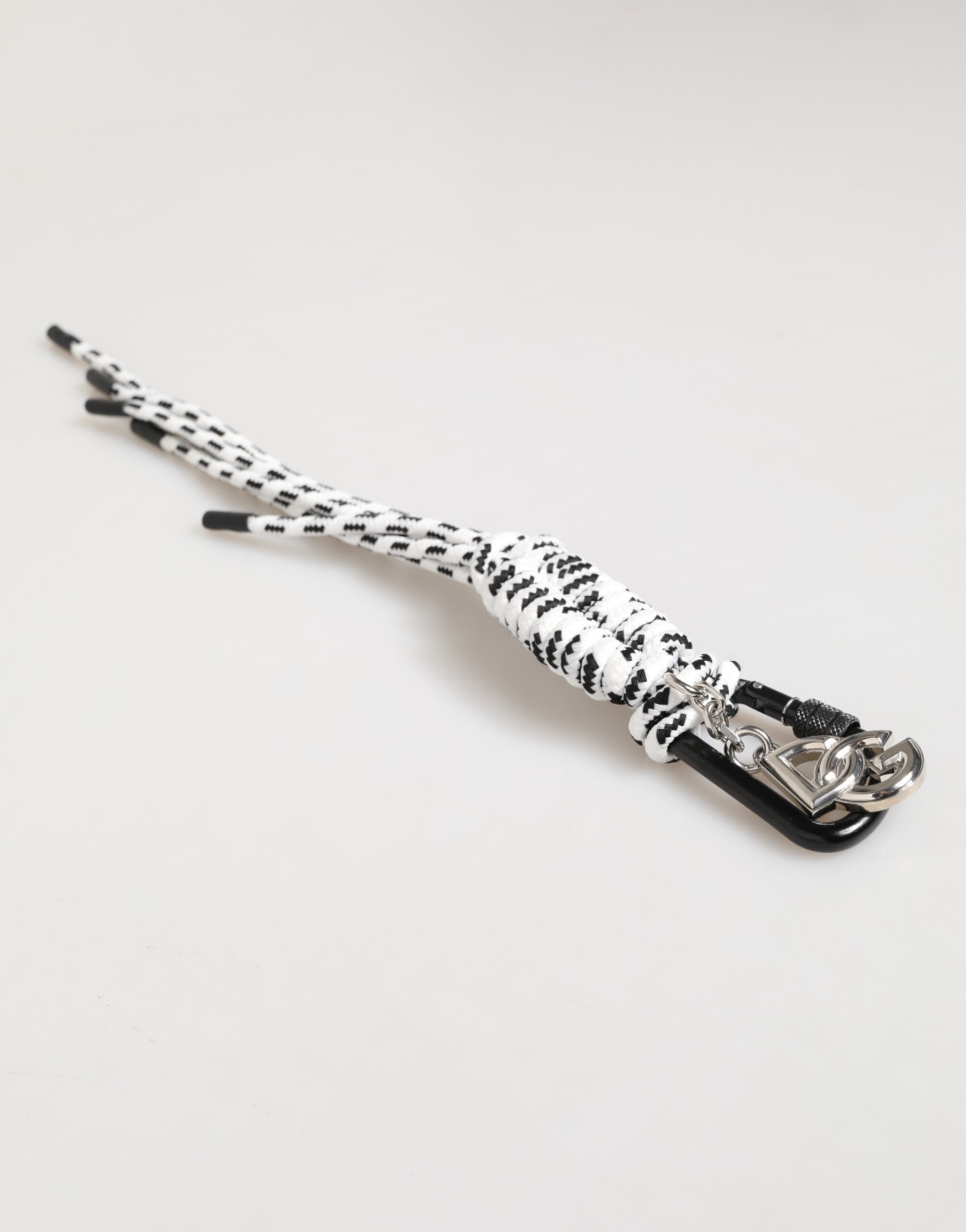 Vícebarevná polyesterová páska s logem DG - přívěsek na klíče